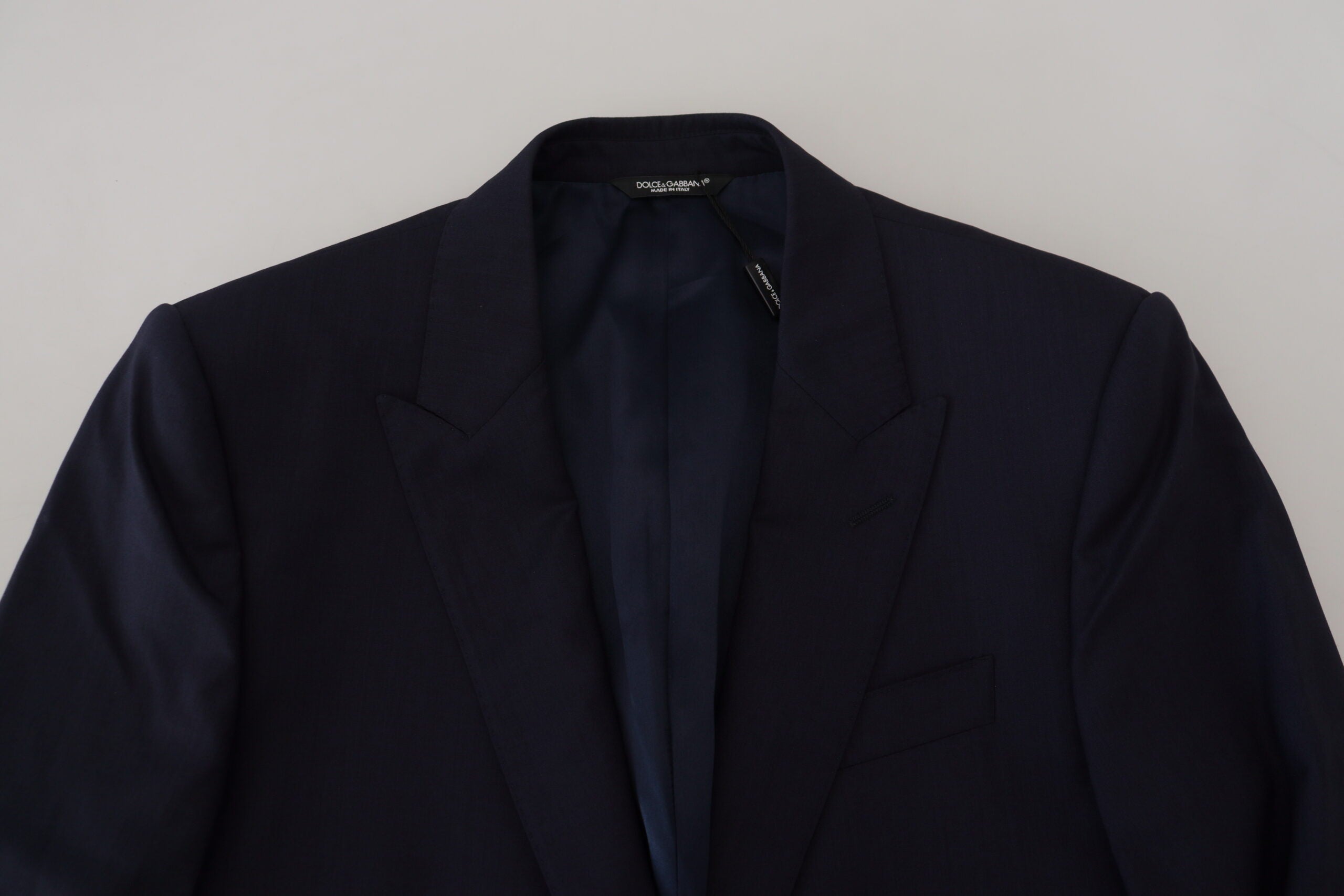 Dolce &amp; Gabbana Veste blazer en laine et soie bleue élégante