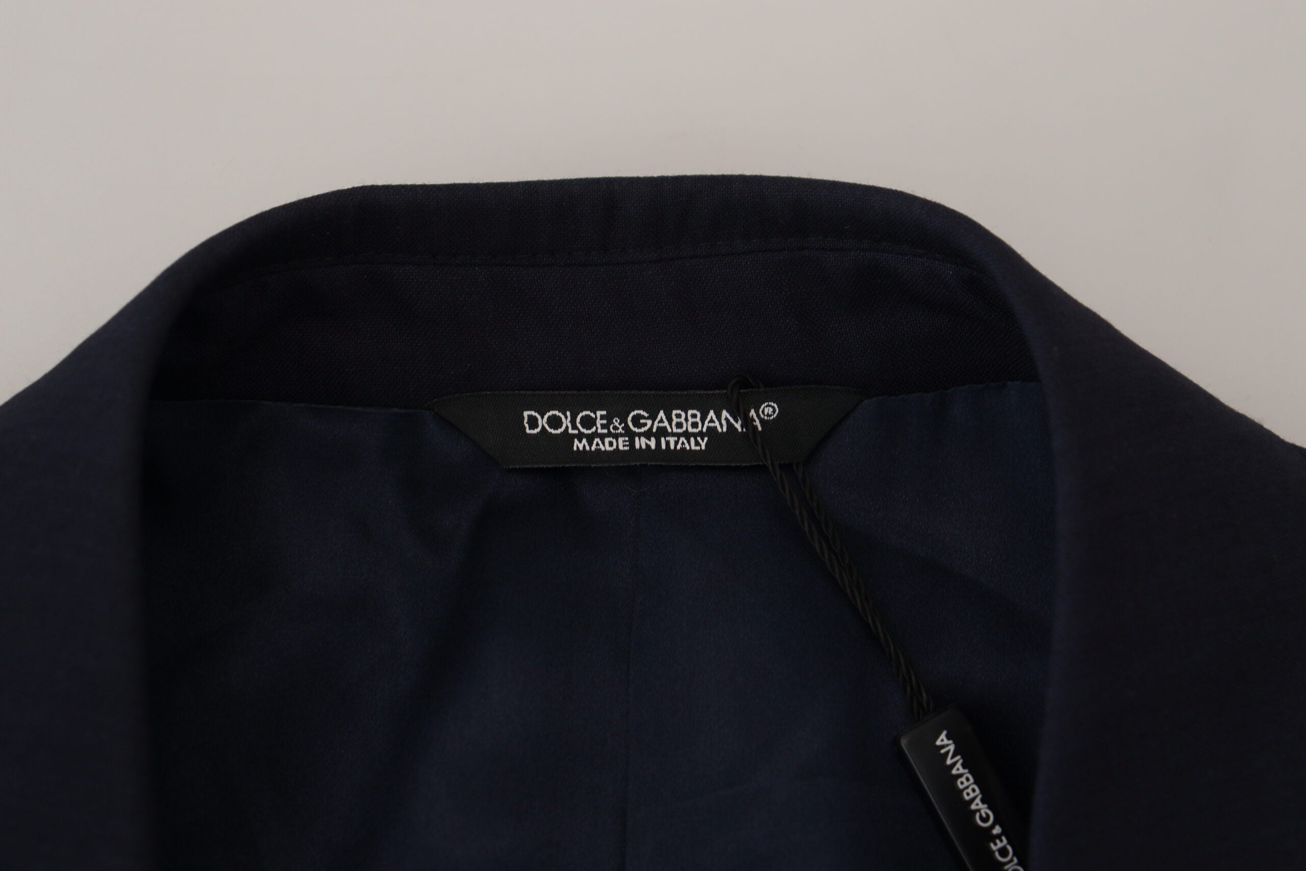 Dolce &amp; Gabbana Veste blazer en laine et soie bleue élégante