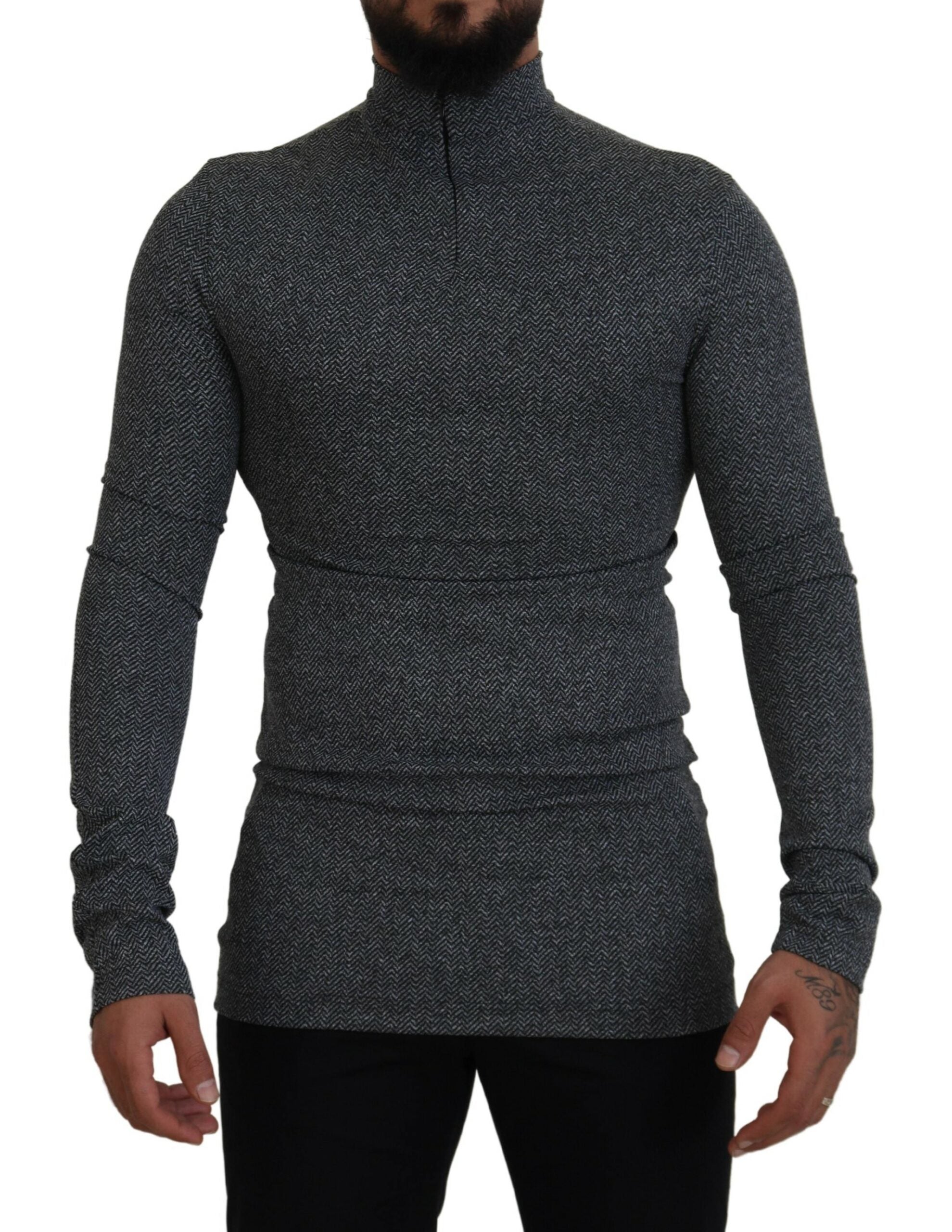 Dolce &amp; Gabbana Pull élégant gris foncé