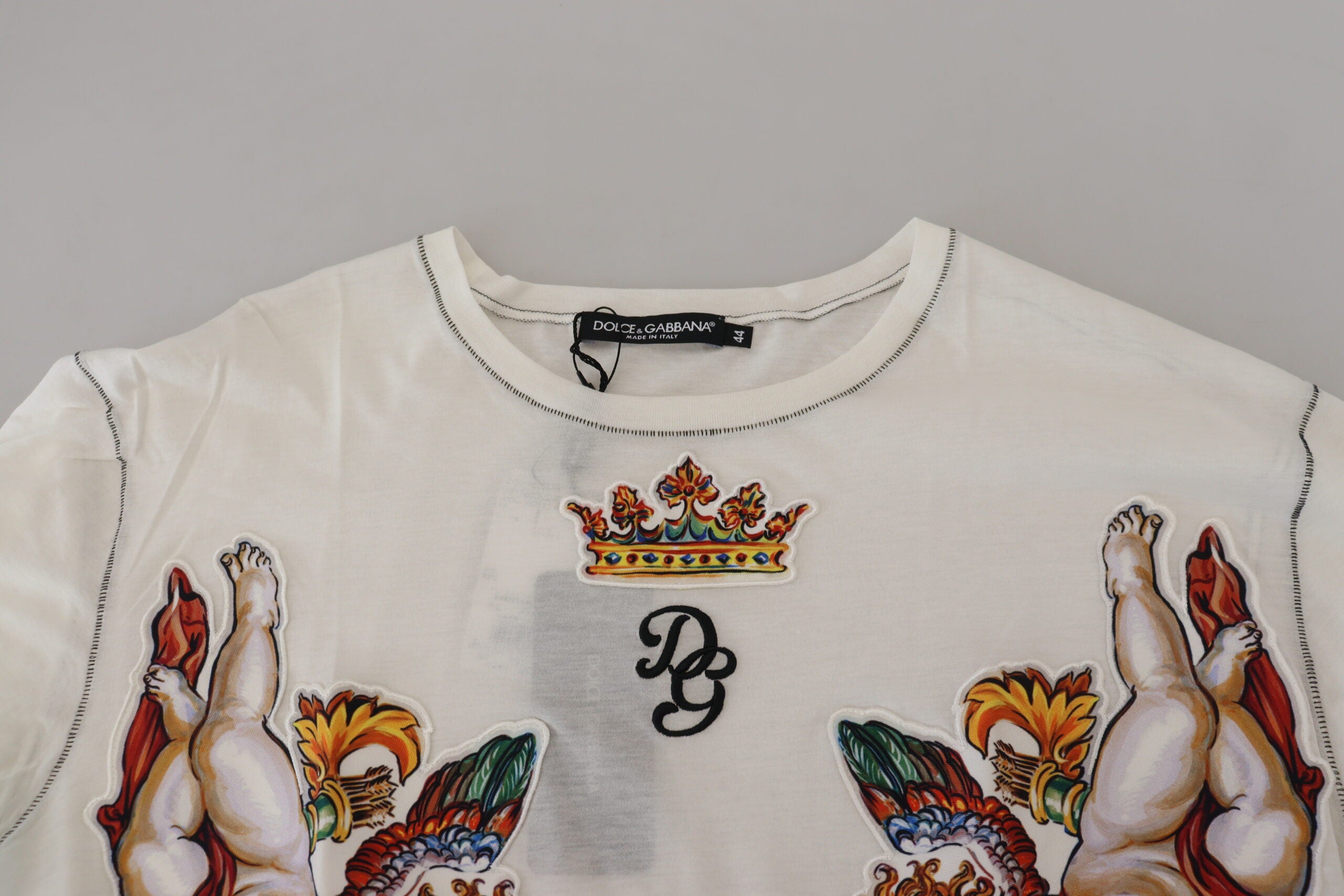 Dolce &amp; Gabbana T-shirt élégant en mélange de coton et de soie blanc