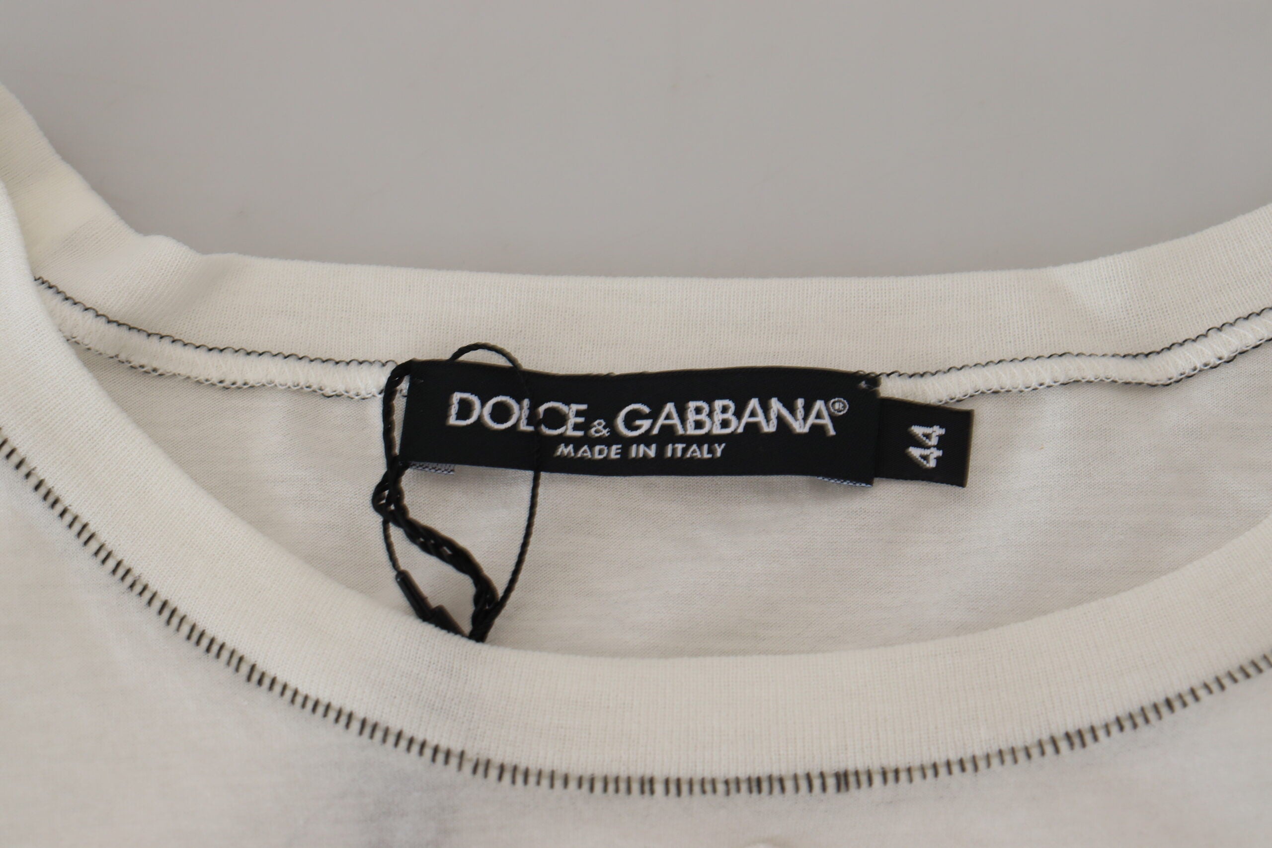 Dolce &amp; Gabbana T-shirt élégant en mélange de coton et de soie blanc