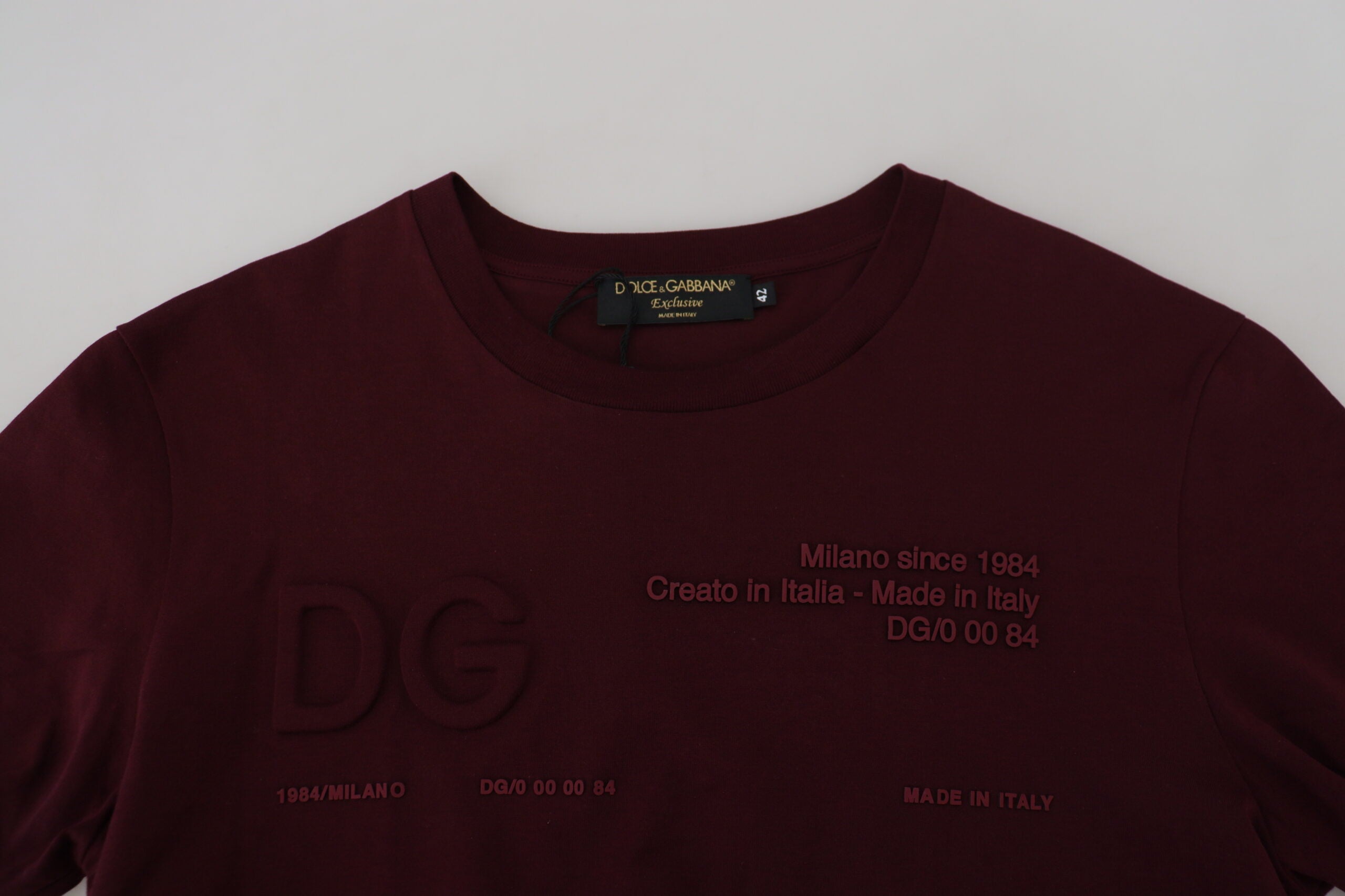 Dolce & Gabbana Elegant Maroon Crew Neck Casual Tee