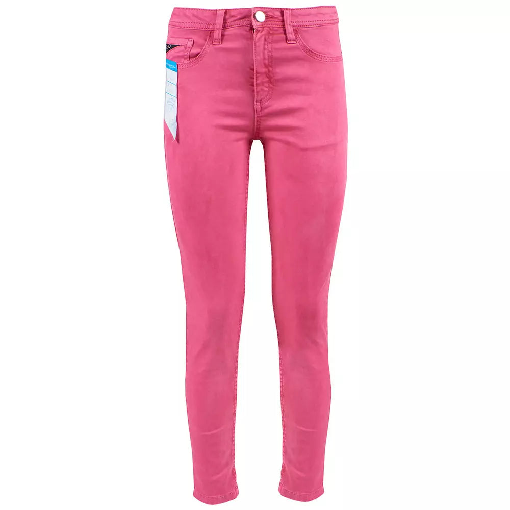 Yes Zee Chic - Jean skinny fuchsia avec mini fentes aux chevilles