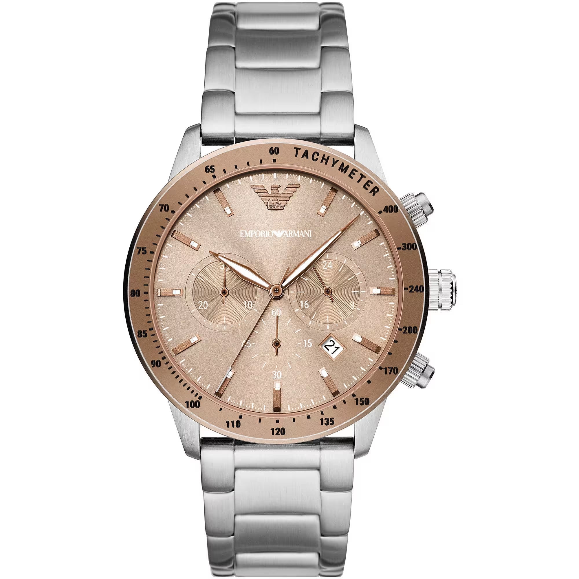 Montre pour homme en acier chronographe classique Emporio Armani