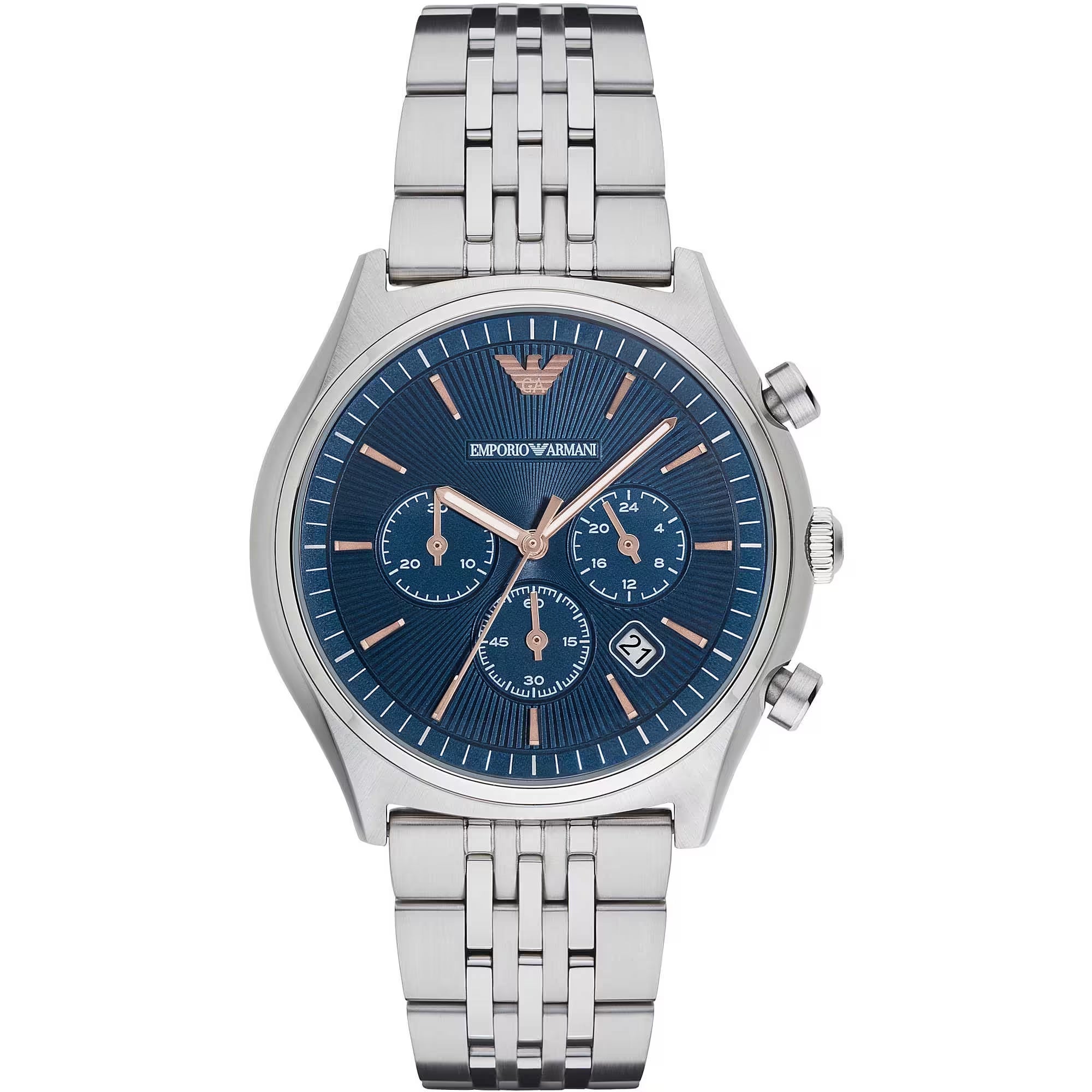 Montre Emporio Armani élégante chronographe argentée pour homme