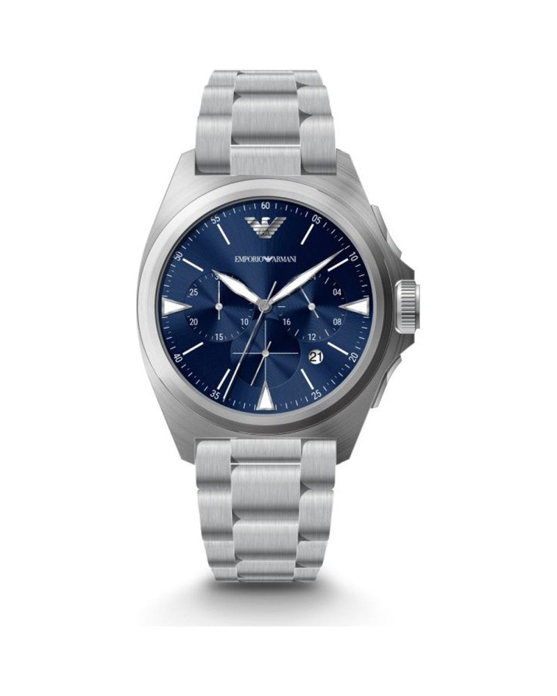 Montre chronographe élégante en argent Emporio Armani