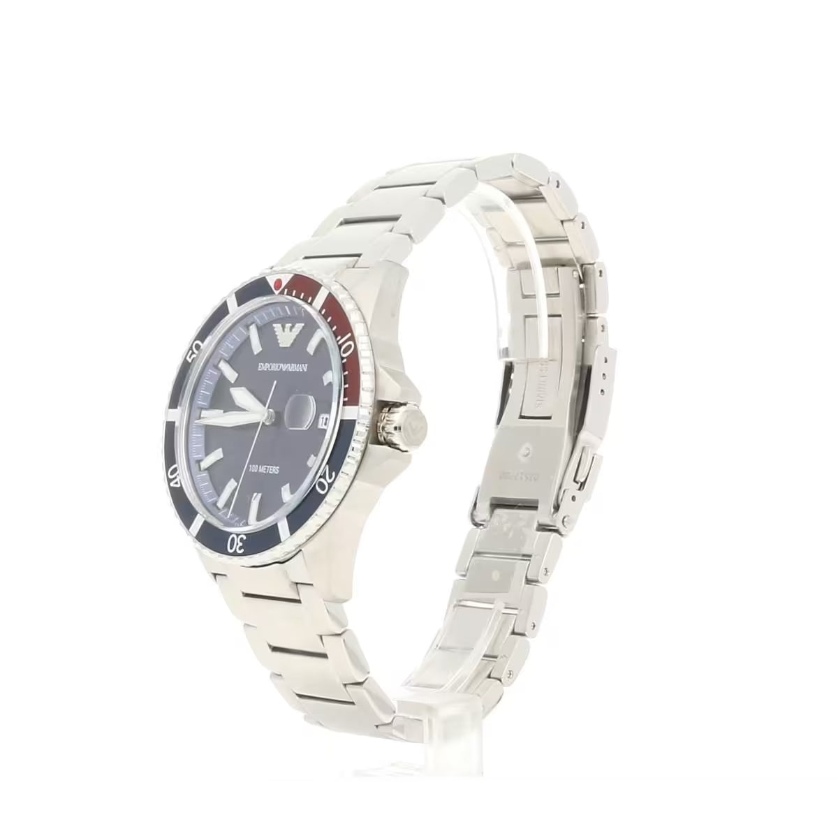 Montre à quartz en acier élégante Emporio Armani pour homme - Cadran bleu océan