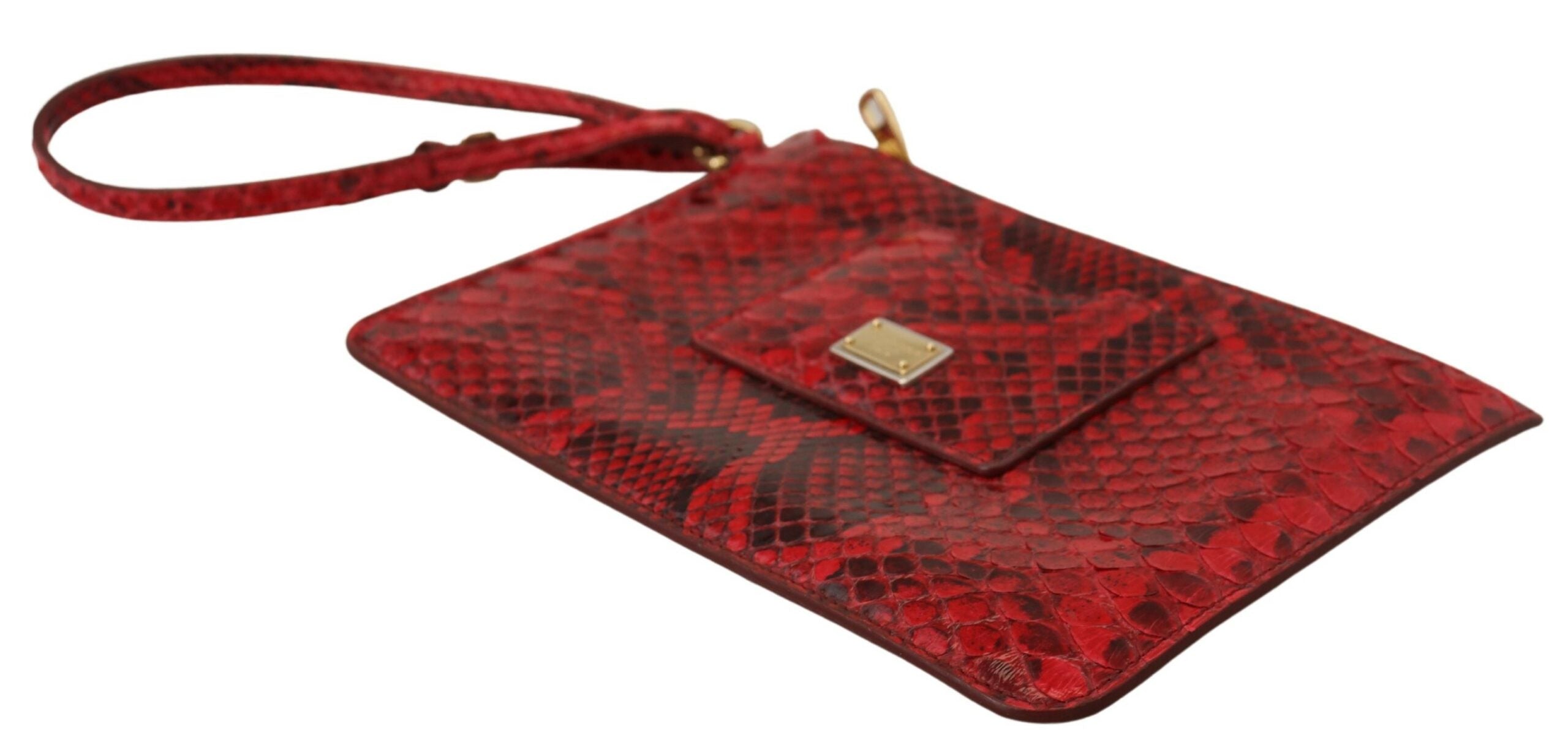 Dolce &amp; Gabbana Pochette Ayers Snake en cuir rouge élégante