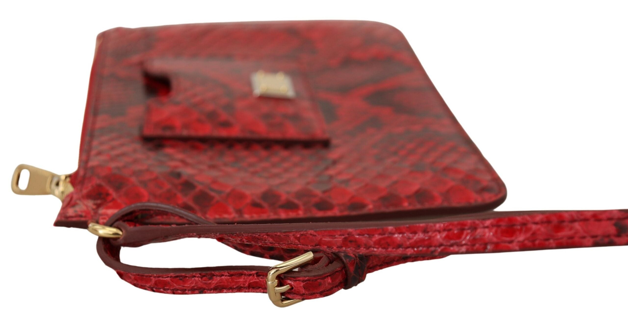 Dolce &amp; Gabbana Pochette Ayers Snake en cuir rouge élégante