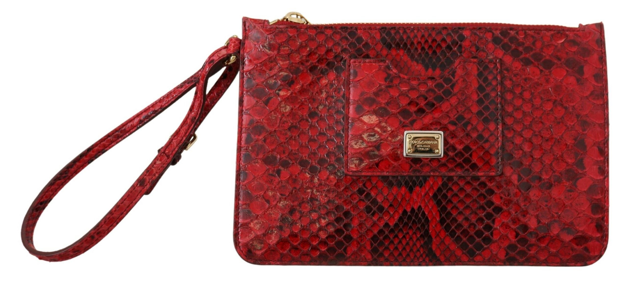 Dolce &amp; Gabbana Pochette Ayers Snake en cuir rouge élégante