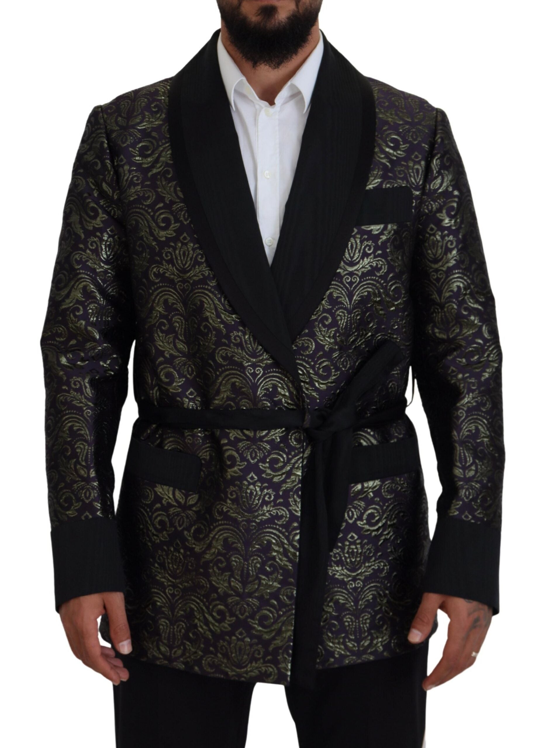 Dolce &amp; Gabbana Veste de robe en jacquard doré