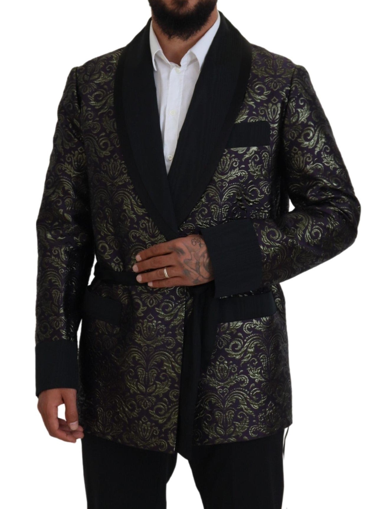 Dolce &amp; Gabbana Veste de robe en jacquard doré