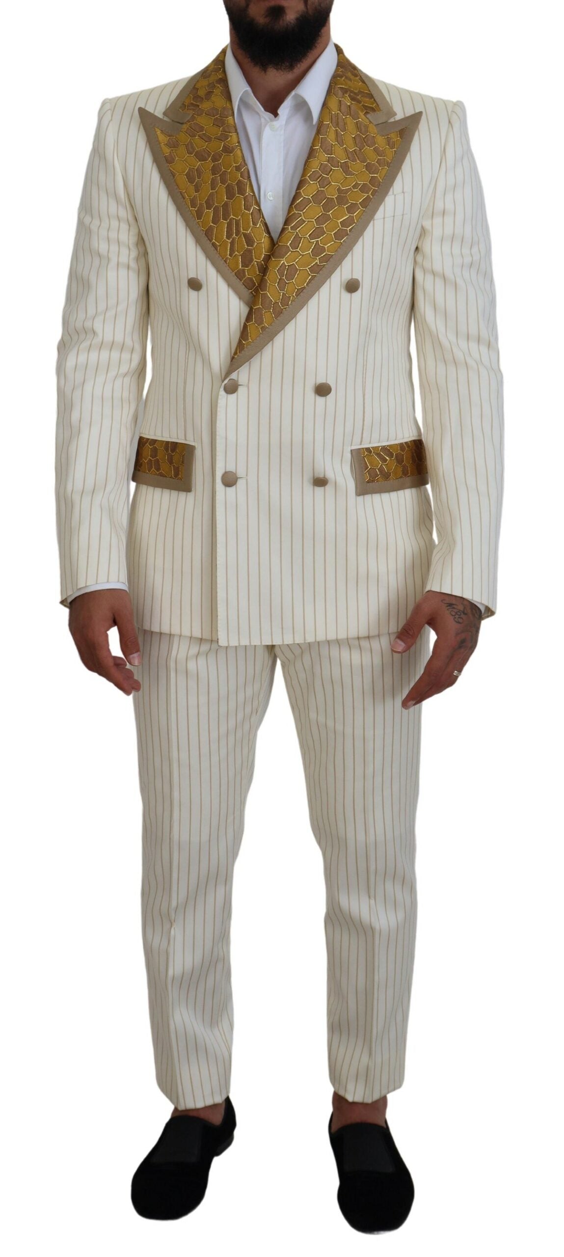 Dolce &amp; Gabbana Élégant costume croisé blanc cassé