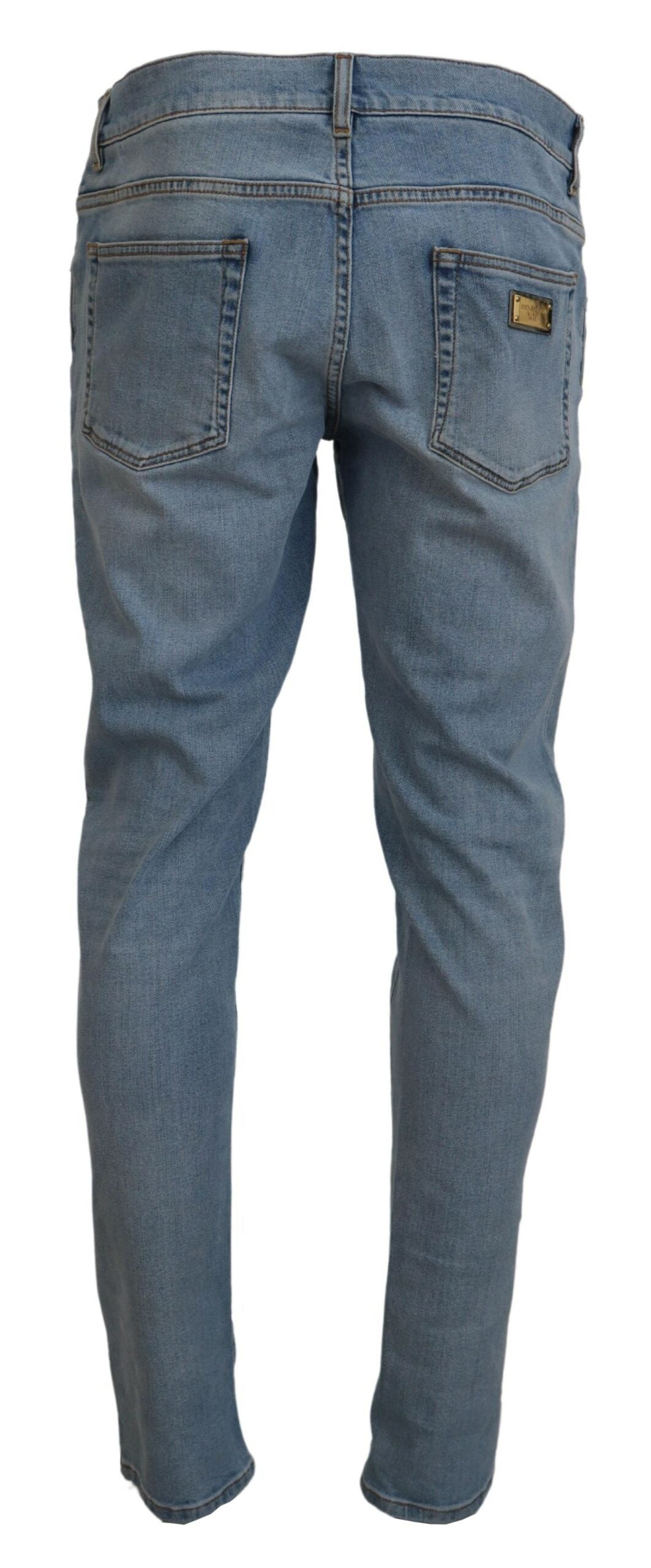 Dolce &amp; Gabbana Pantalon en denim bleu clair coupe slim élégant