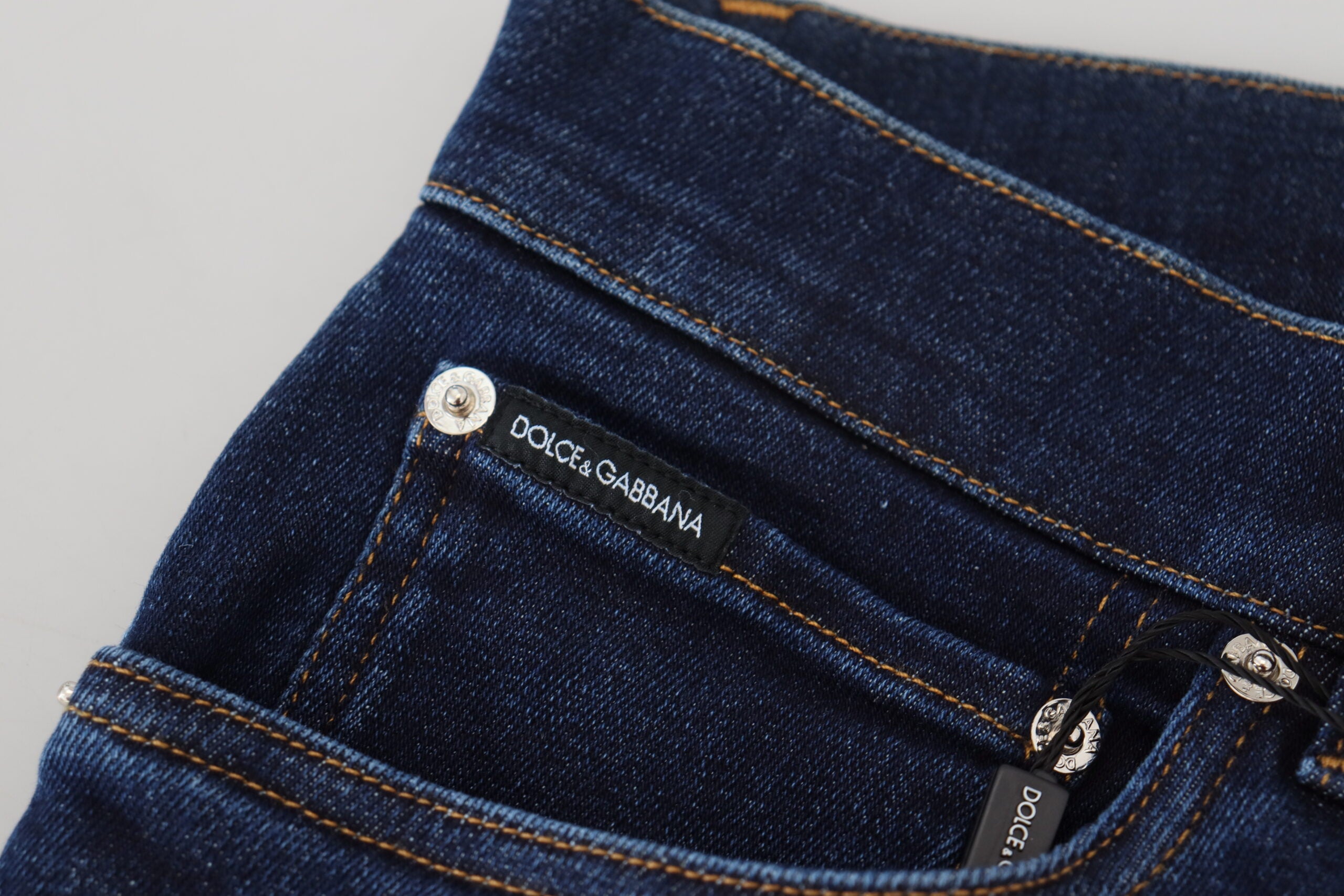 Dolce &amp; Gabbana Jean slim élégant en denim bleu foncé