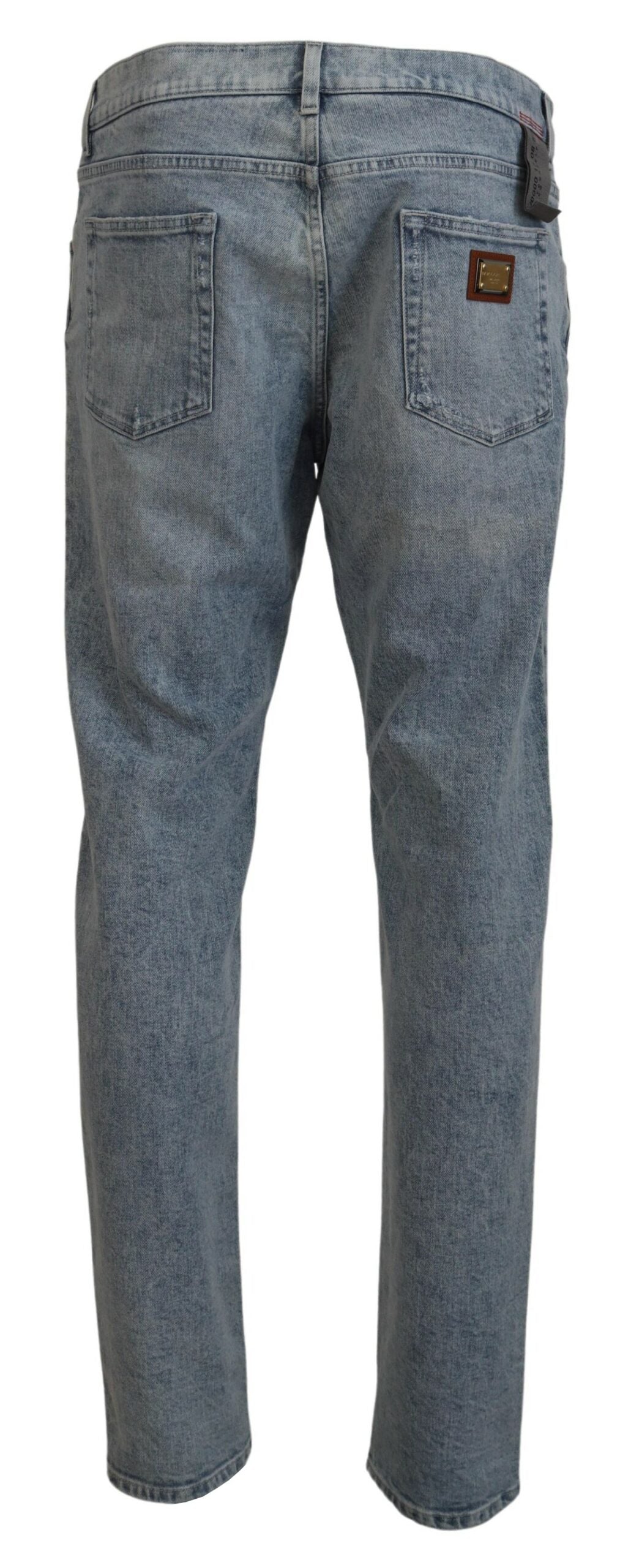 Dolce &amp; Gabbana Pantalon élégant en denim bleu clair coupe slim