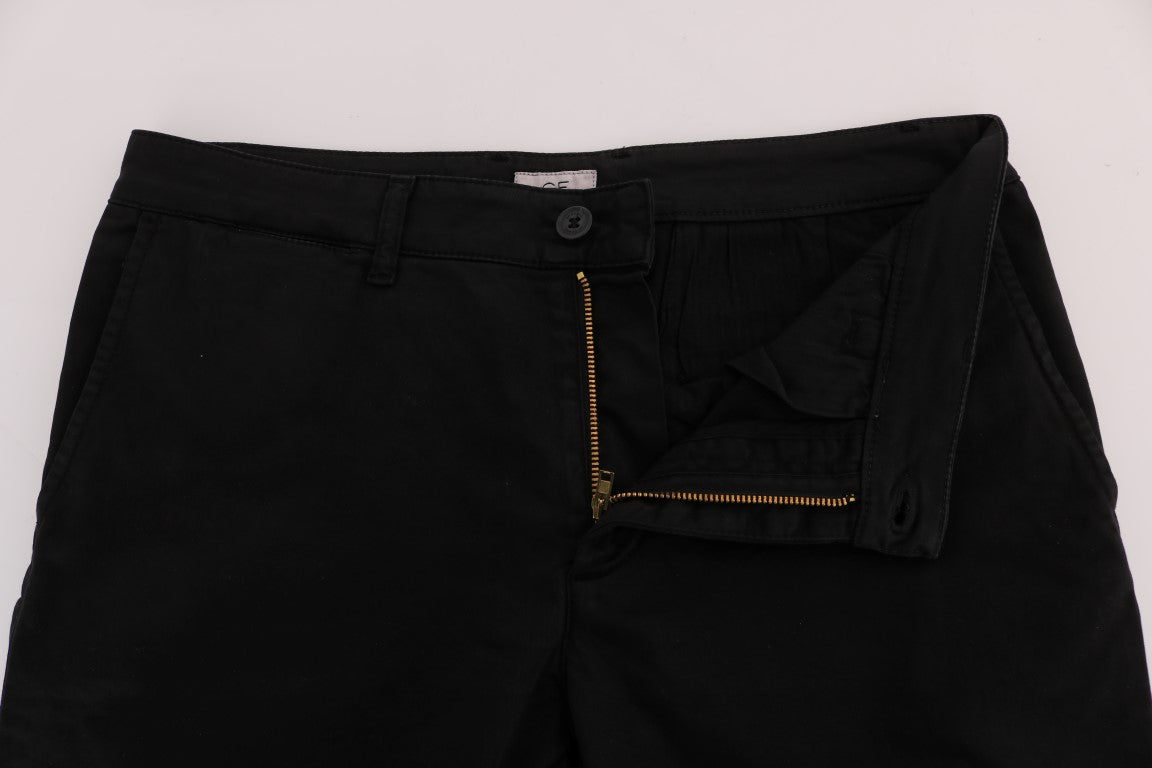 Pantalon élégant en coton noir coupe slim GF Ferre