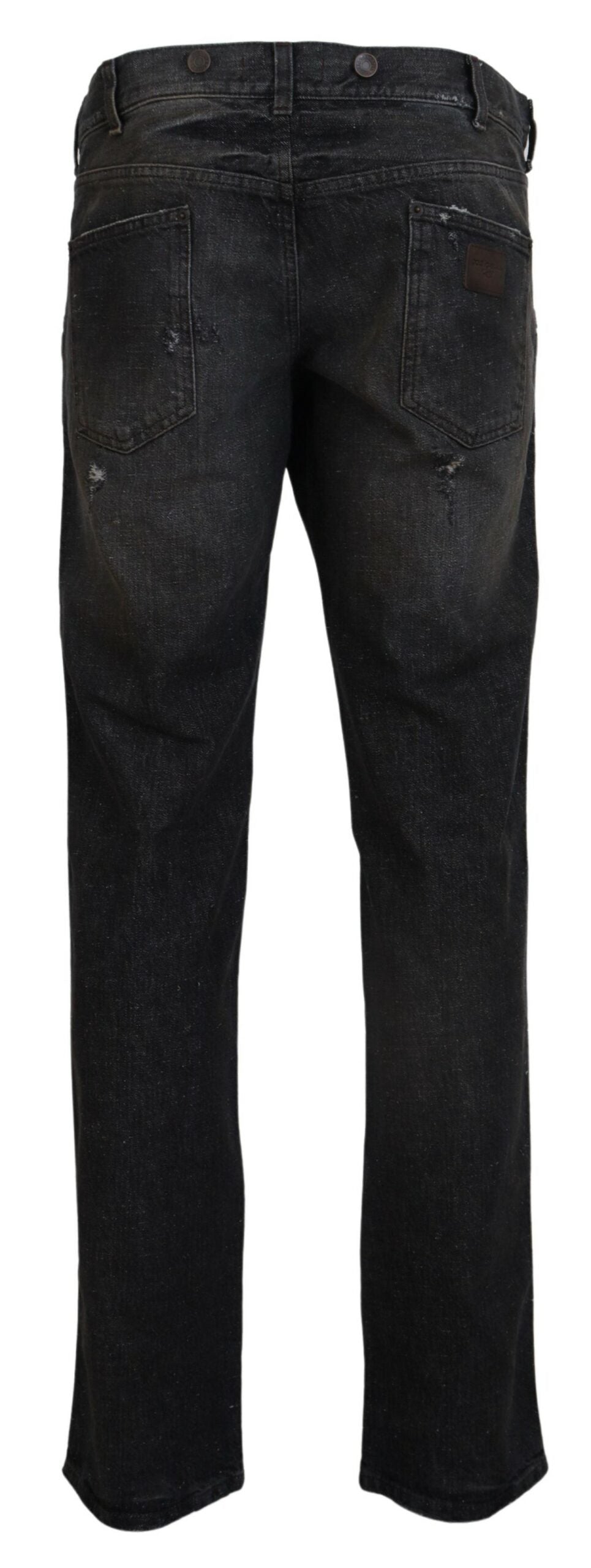 Dolce &amp; Gabbana Pantalon en denim gris exquis pour le gentleman moderne