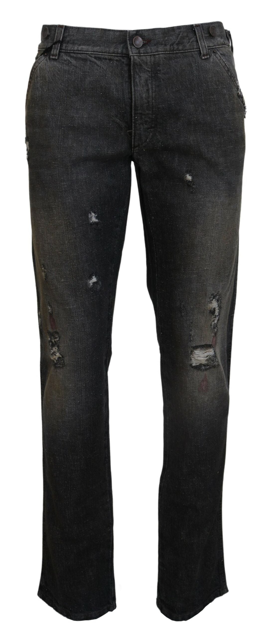 Dolce &amp; Gabbana Pantalon en denim gris exquis pour le gentleman moderne