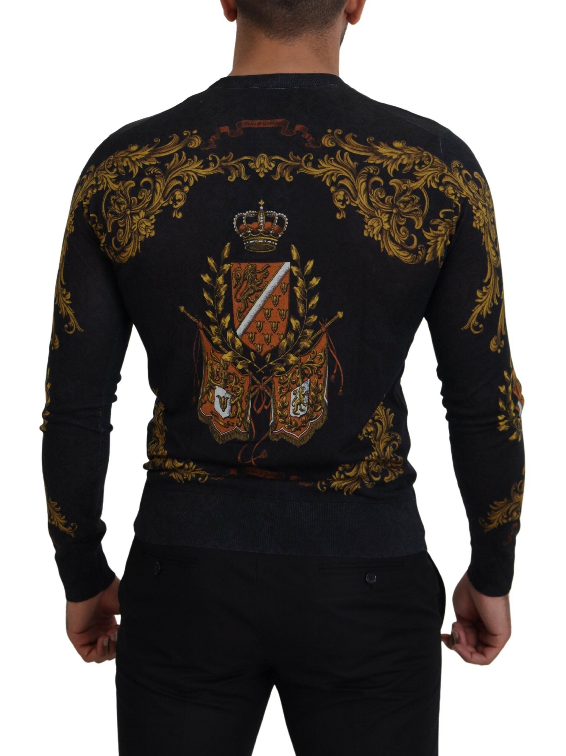 Dolce &amp; Gabbana Pull en soie à motif médaille baroque