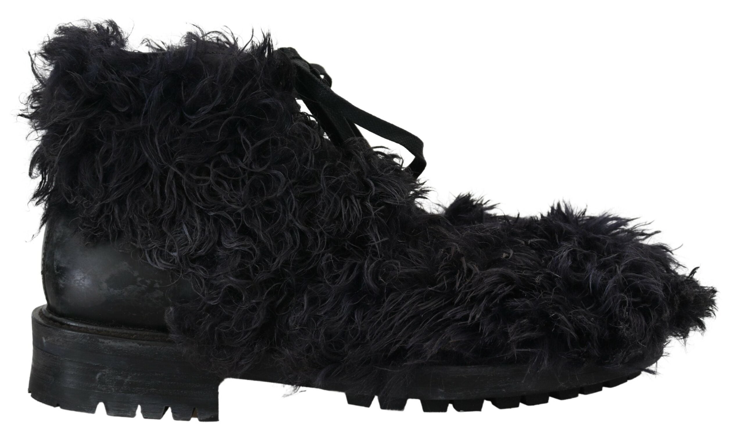 Bottines en peau de mouton retournée Dolce &amp; Gabbana en cuir noir