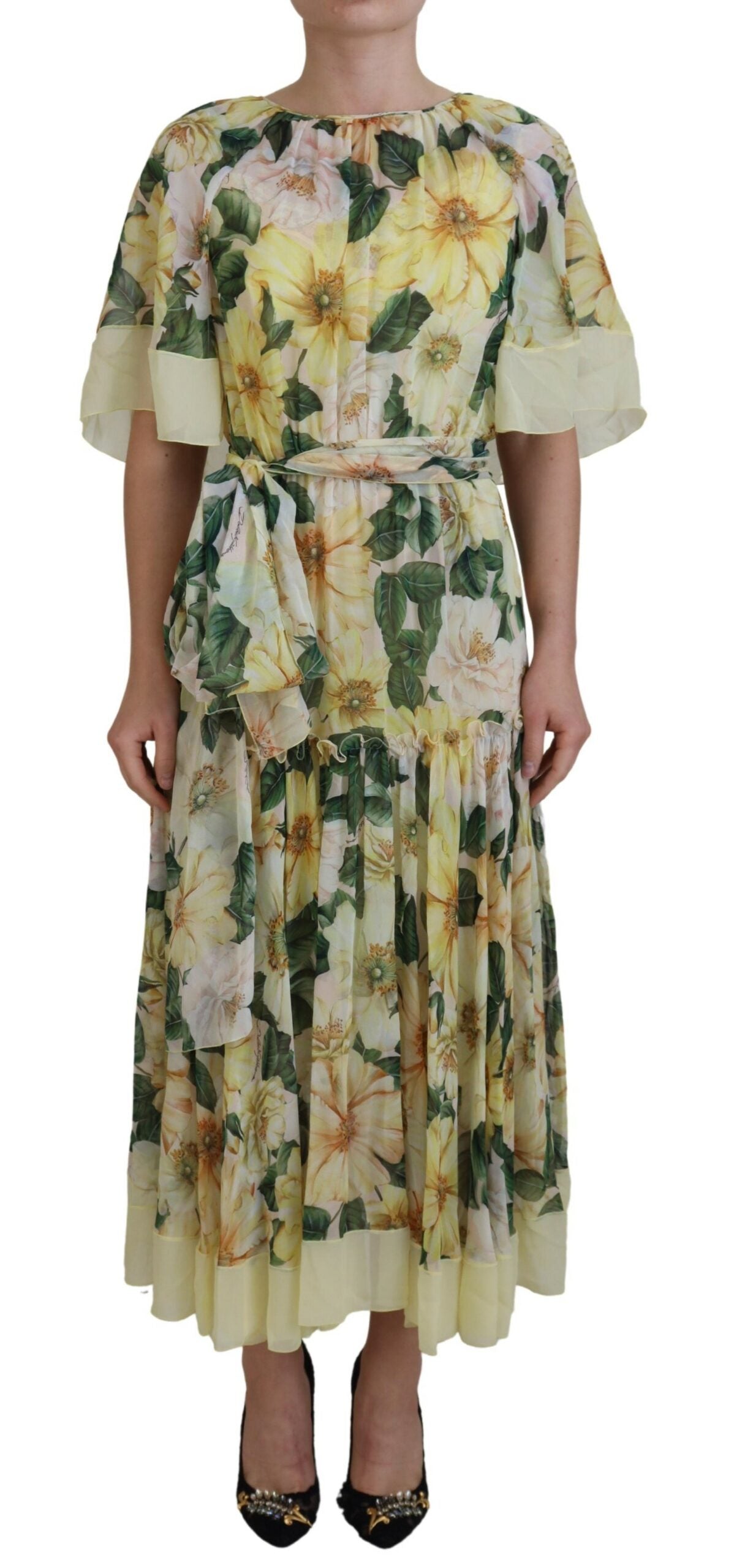 Dolce &amp; Gabbana Robe longue florale en soie élégante