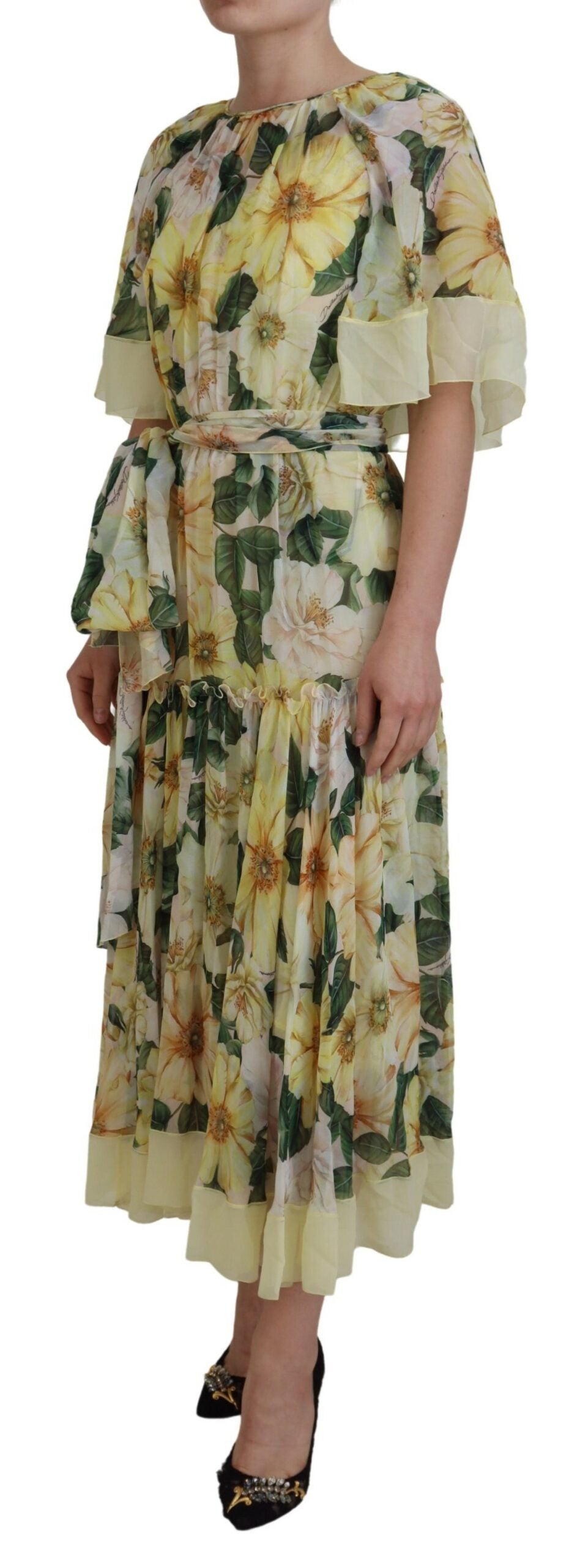 Dolce &amp; Gabbana Robe longue florale en soie élégante