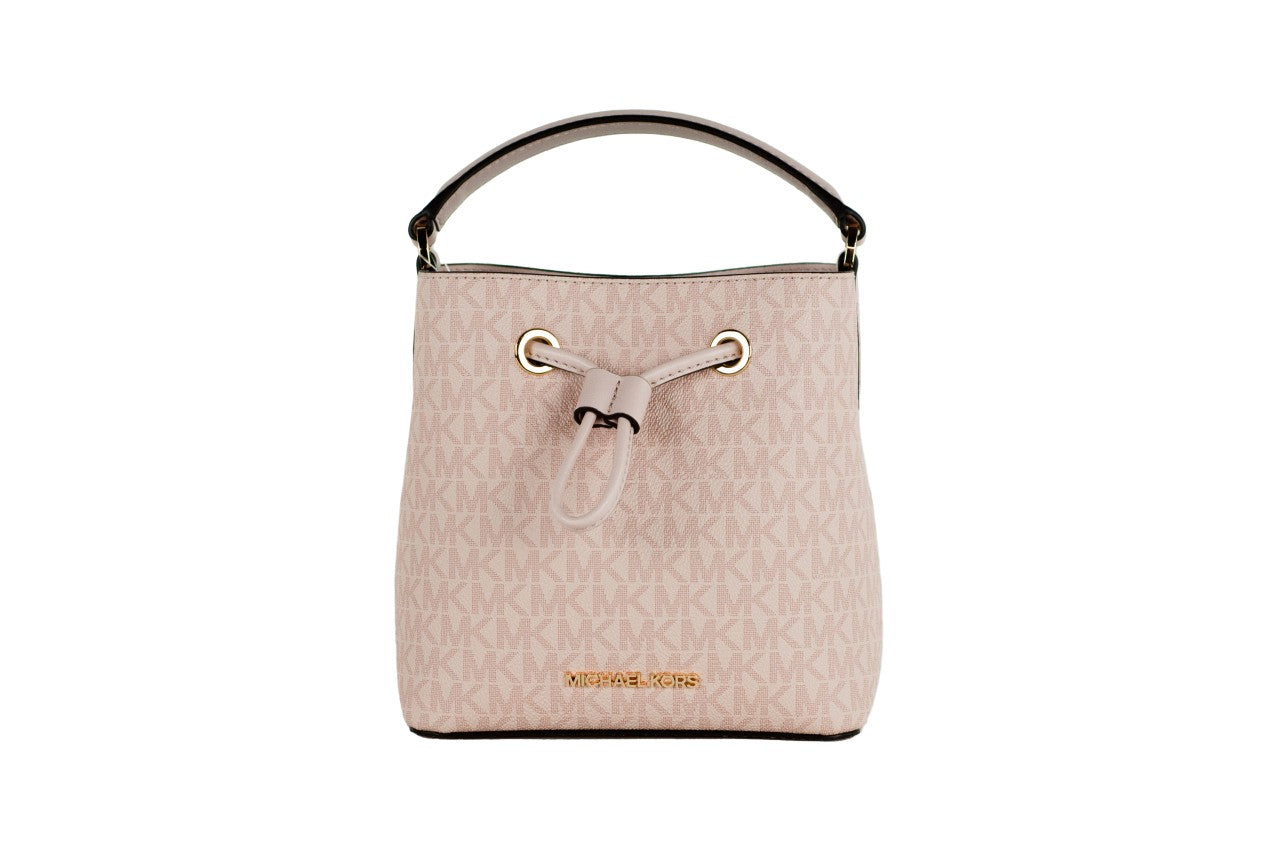 Michael Kors Suri Petit sac à main à bandoulière en PVC Signature Blush poudre foncé