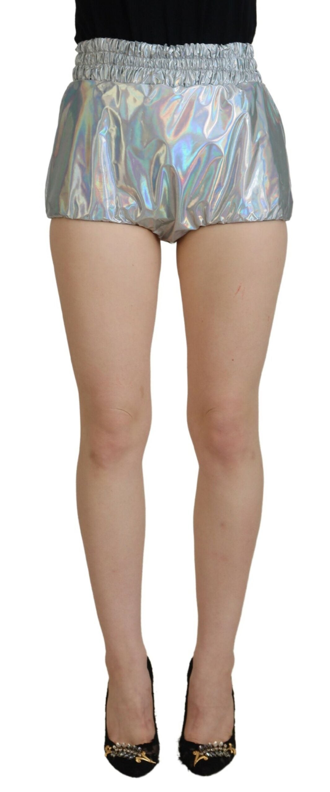 Dolce &amp; Gabbana Elevated Elegance Short taille haute argenté