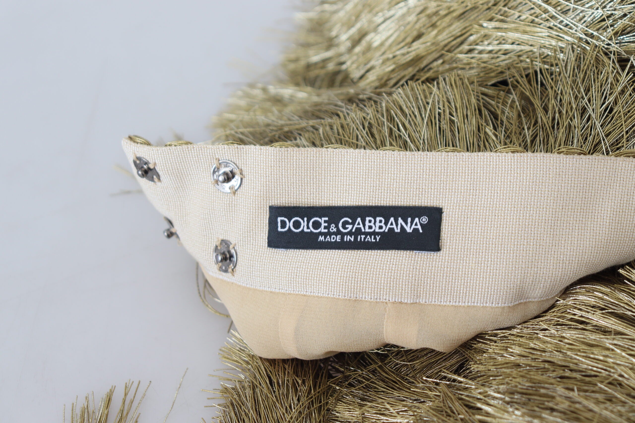 Dolce &amp; Gabbana Jupe mi-longue à volants taille haute dorée