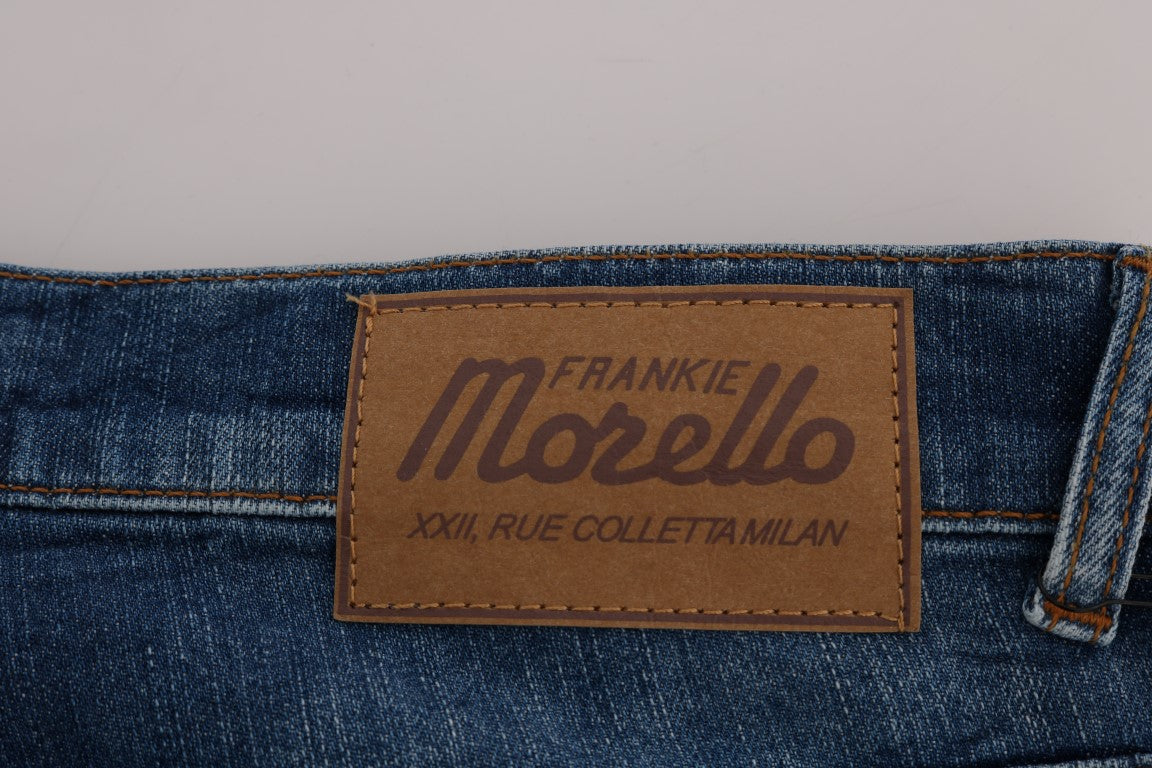 Frankie Morello - Jean slim chic délavé bleu