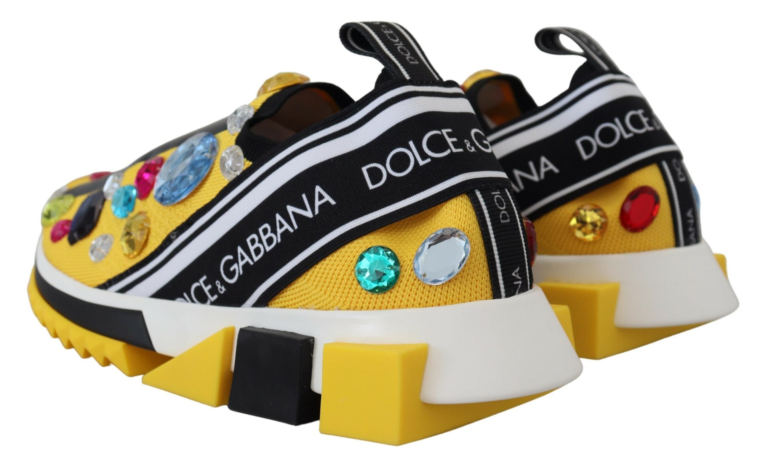 Dolce &amp; Gabbana Baskets en tissu techno jaune exquis