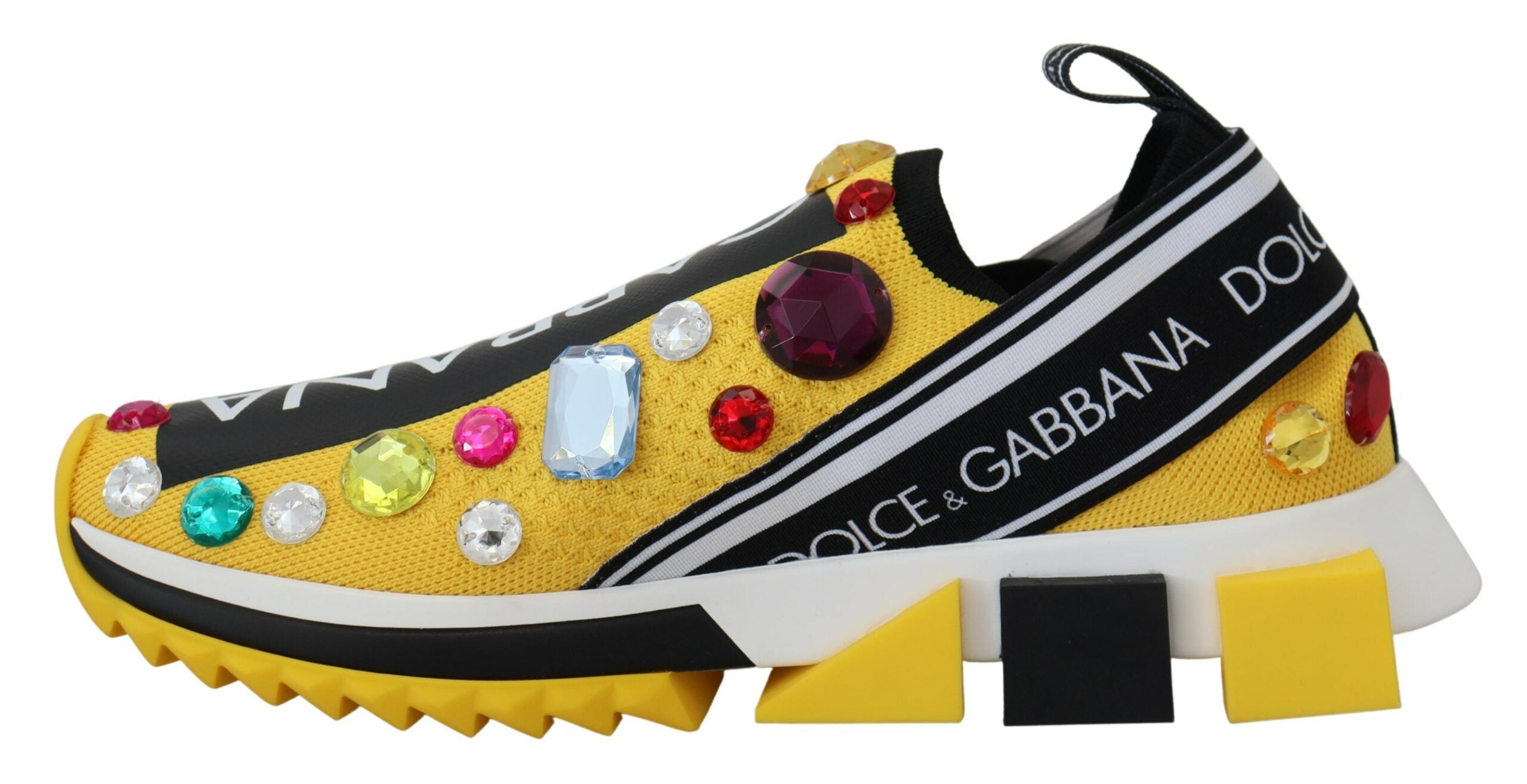 Dolce &amp; Gabbana Baskets en tissu techno jaune exquis