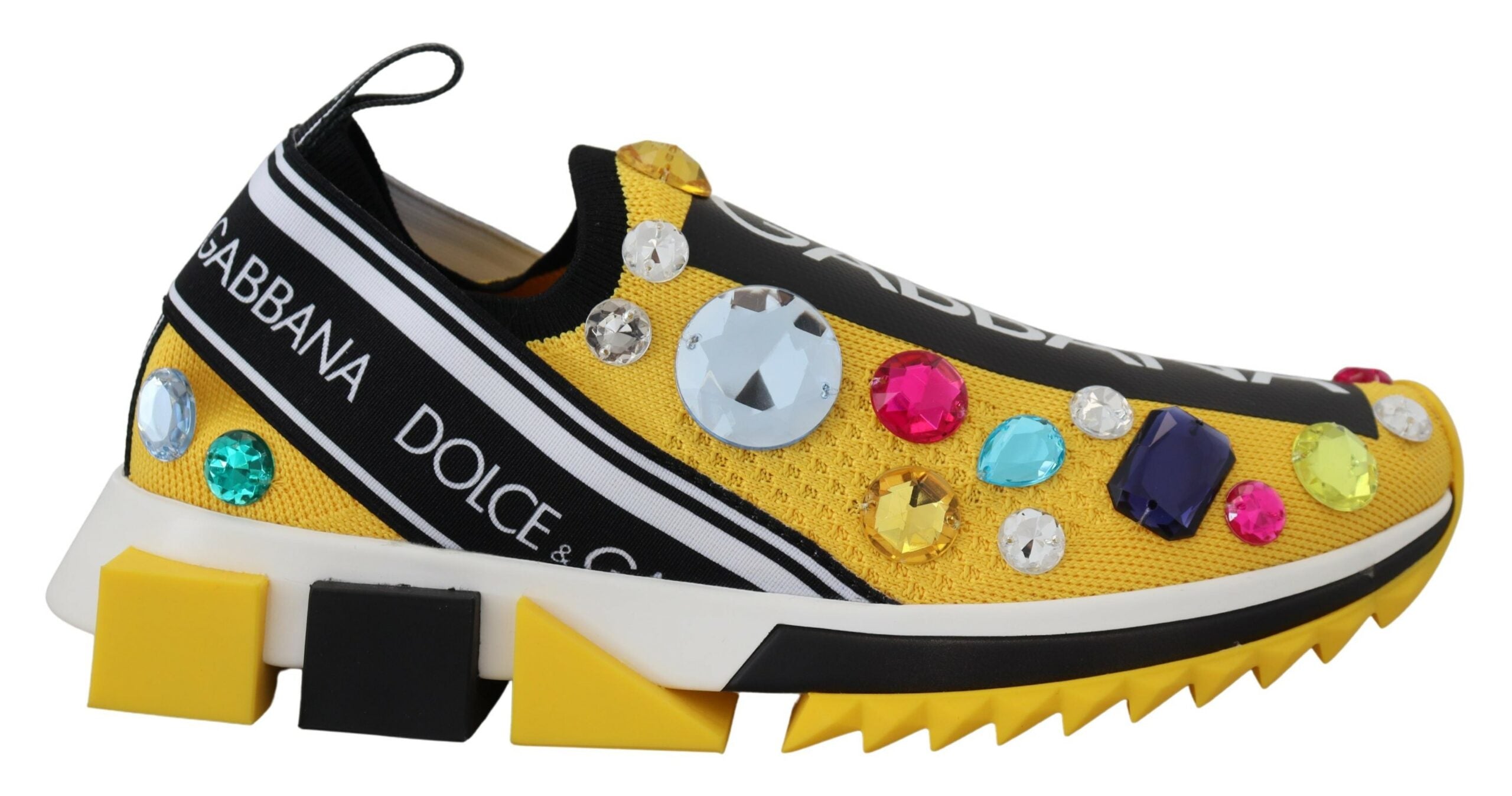 Dolce &amp; Gabbana Baskets en tissu techno jaune exquis