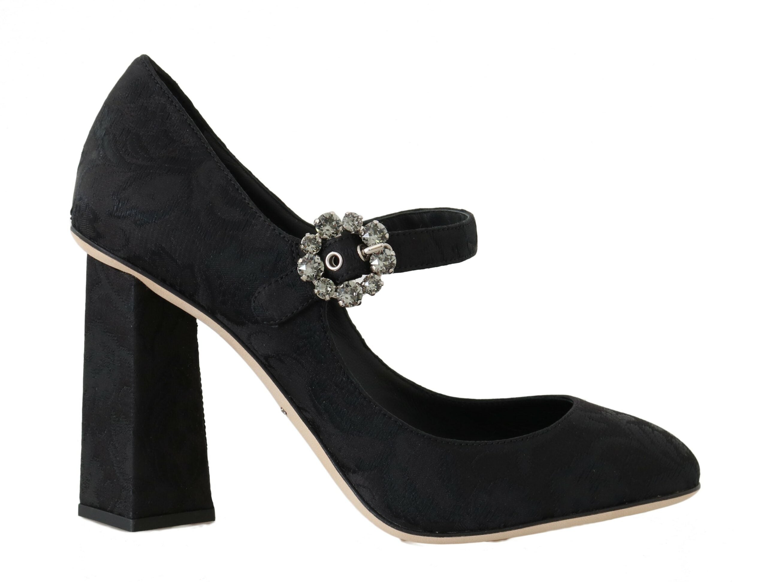 Dolce & Gabbana Elegant Black Crystal Brocade Pumps