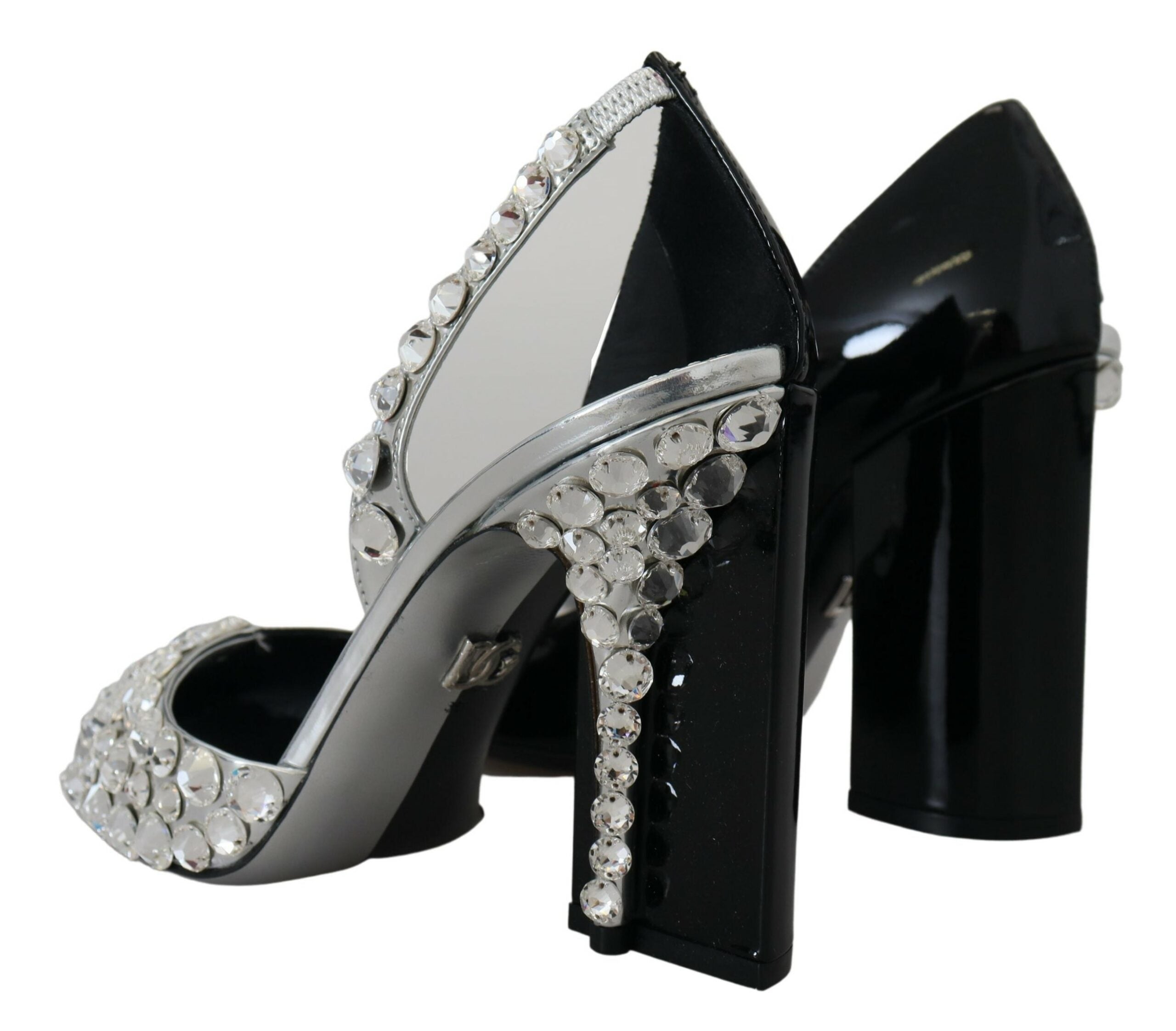 Dolce & Gabbana Elegant Crystals Embellished Leather Pumps