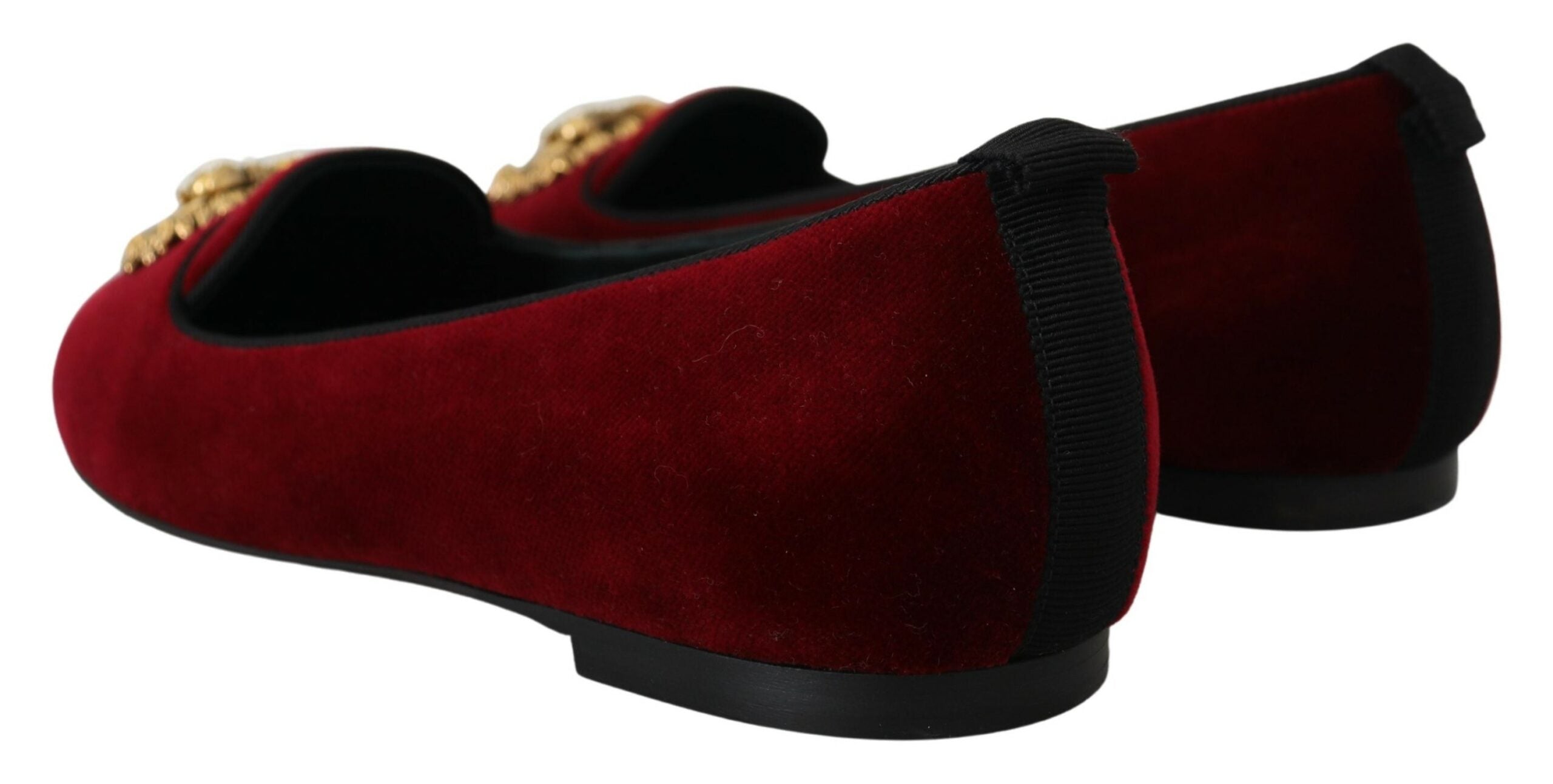 Dolce &amp; Gabbana Mocassins Devotion en velours bordeaux