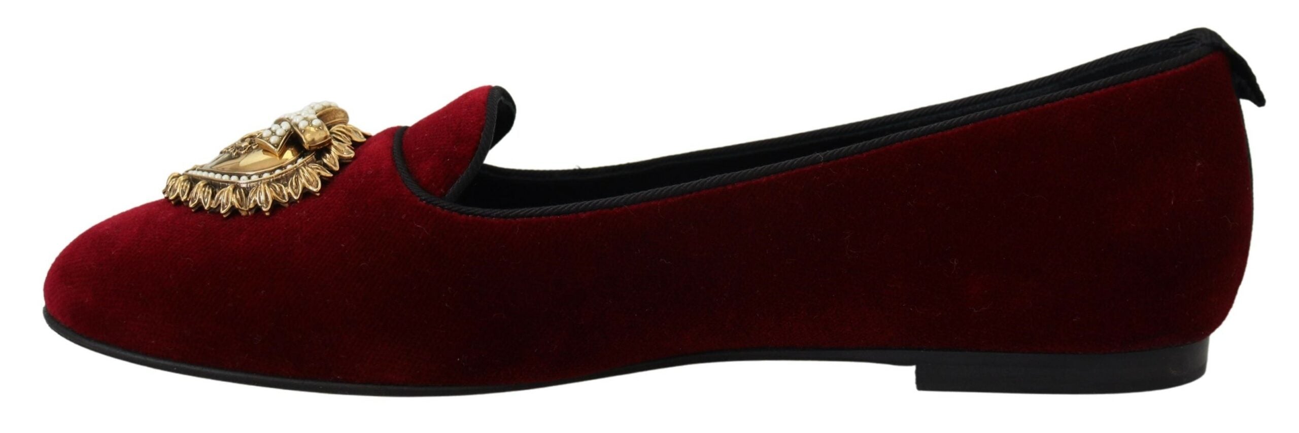 Dolce &amp; Gabbana Mocassins Devotion en velours bordeaux