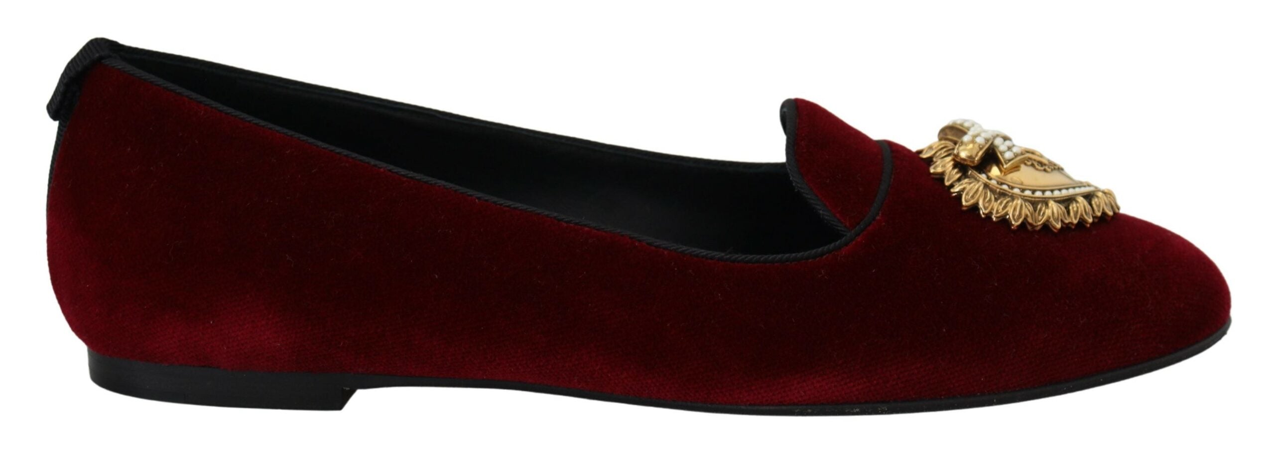 Dolce &amp; Gabbana Mocassins Devotion en velours bordeaux