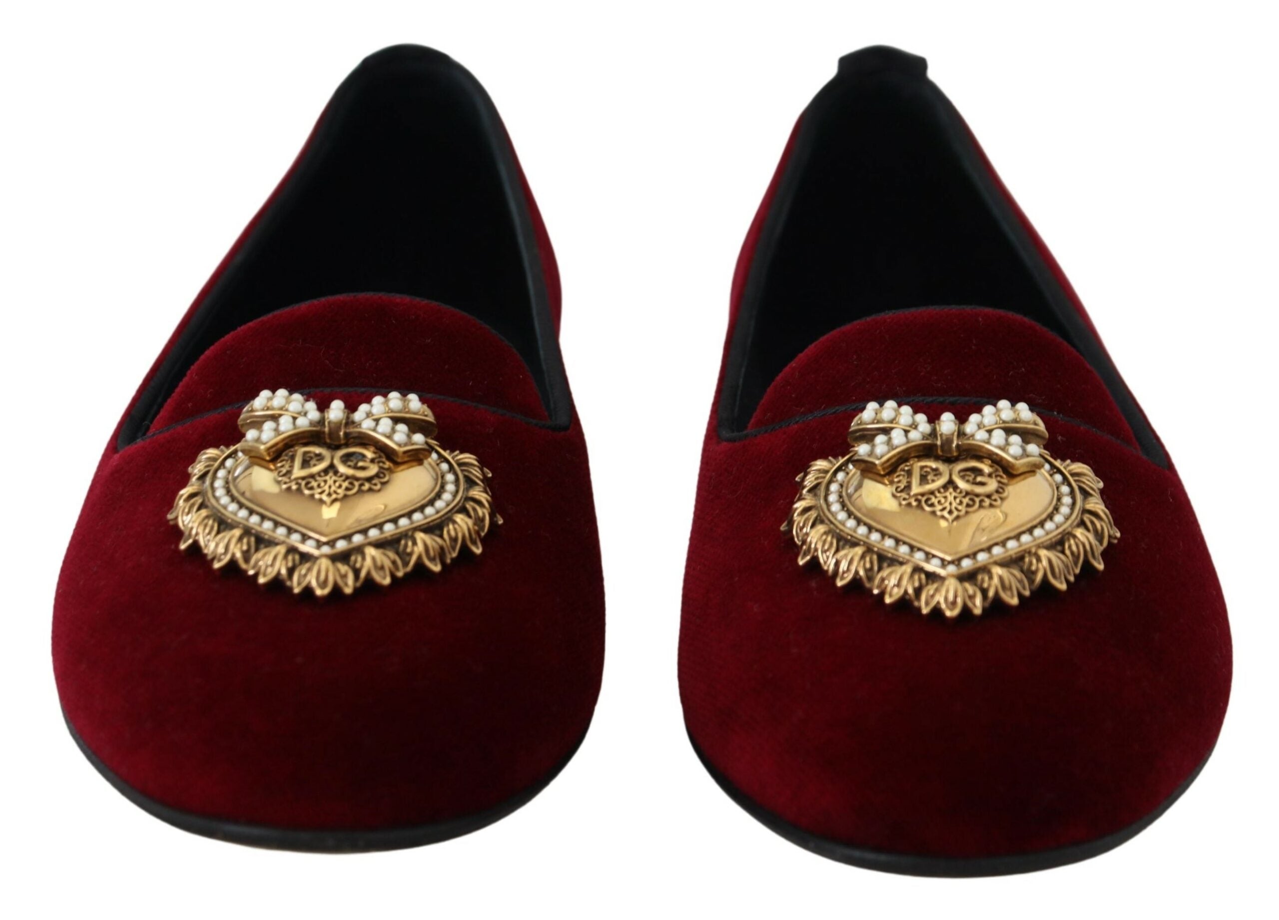 Dolce &amp; Gabbana Mocassins Devotion en velours bordeaux