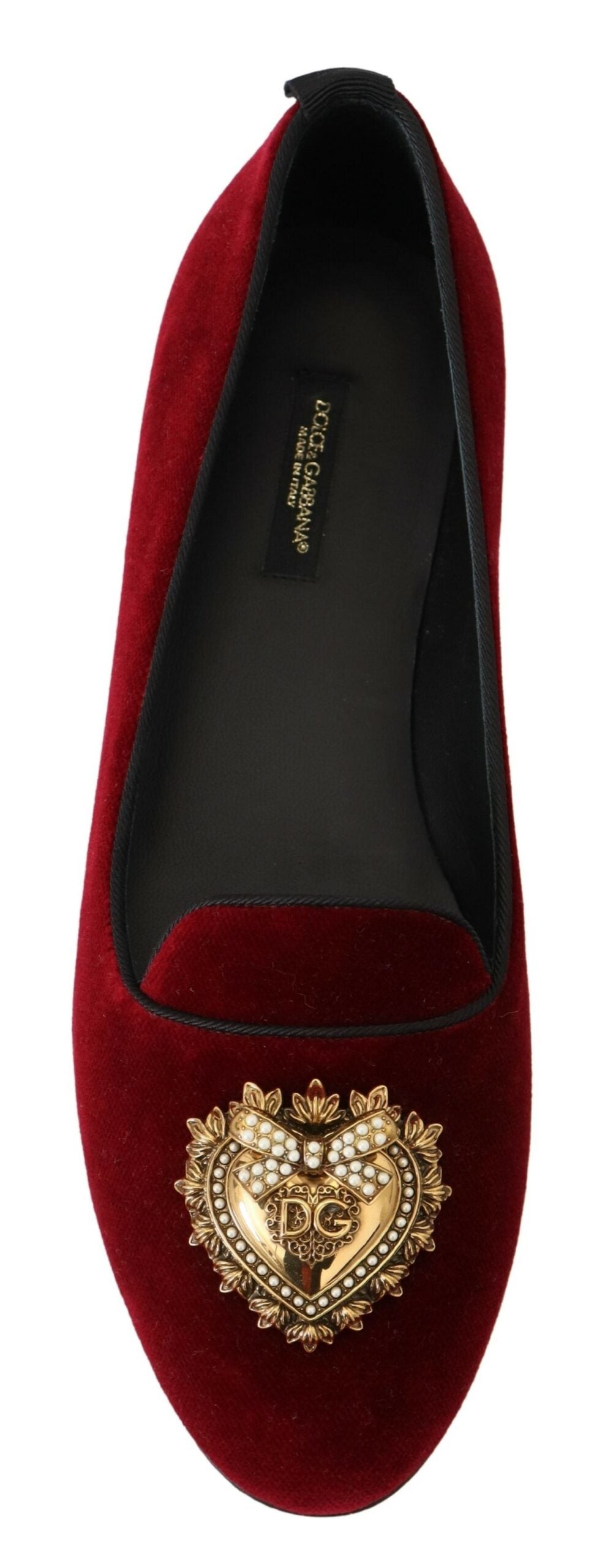 Dolce &amp; Gabbana Mocassins Devotion en velours bordeaux