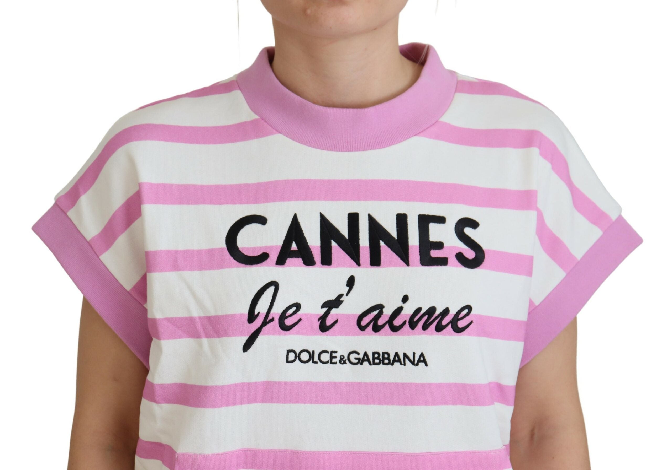 Dolce &amp; Gabbana T-shirt à col rond en coton rayé exclusif