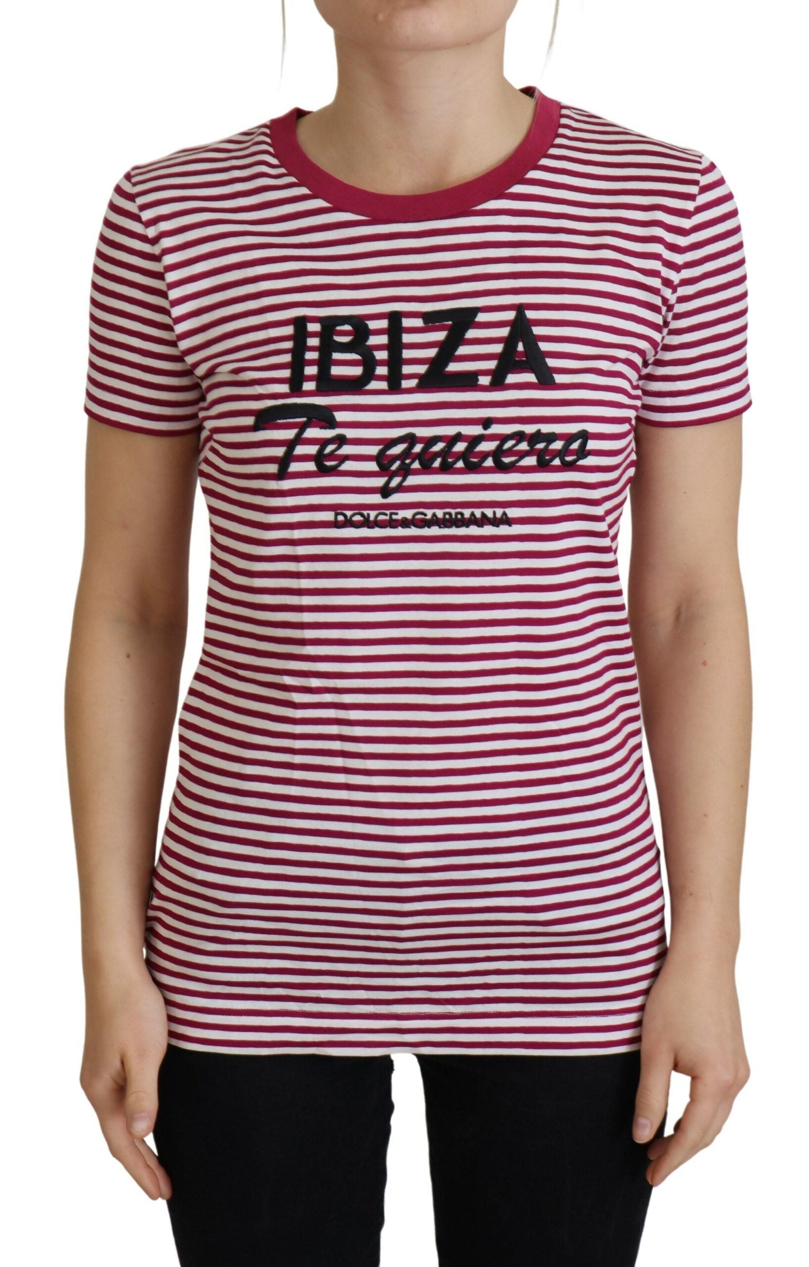 Dolce &amp; Gabbana - T-shirt rayé à col rond Ibiza exclusif