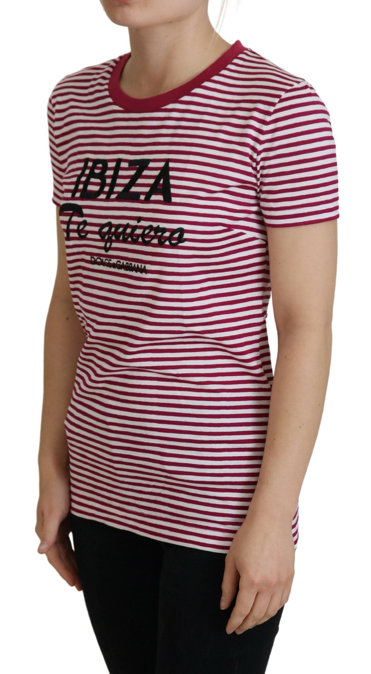 Dolce &amp; Gabbana - T-shirt rayé à col rond Ibiza exclusif