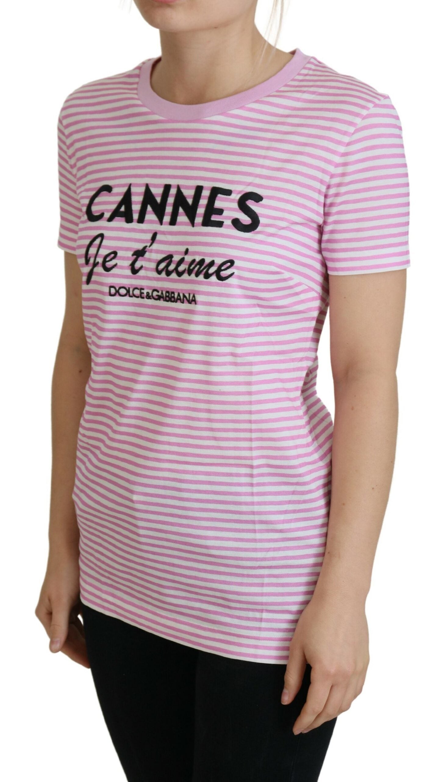 Dolce &amp; Gabbana T-shirt en coton rayé Love Affair exclusif