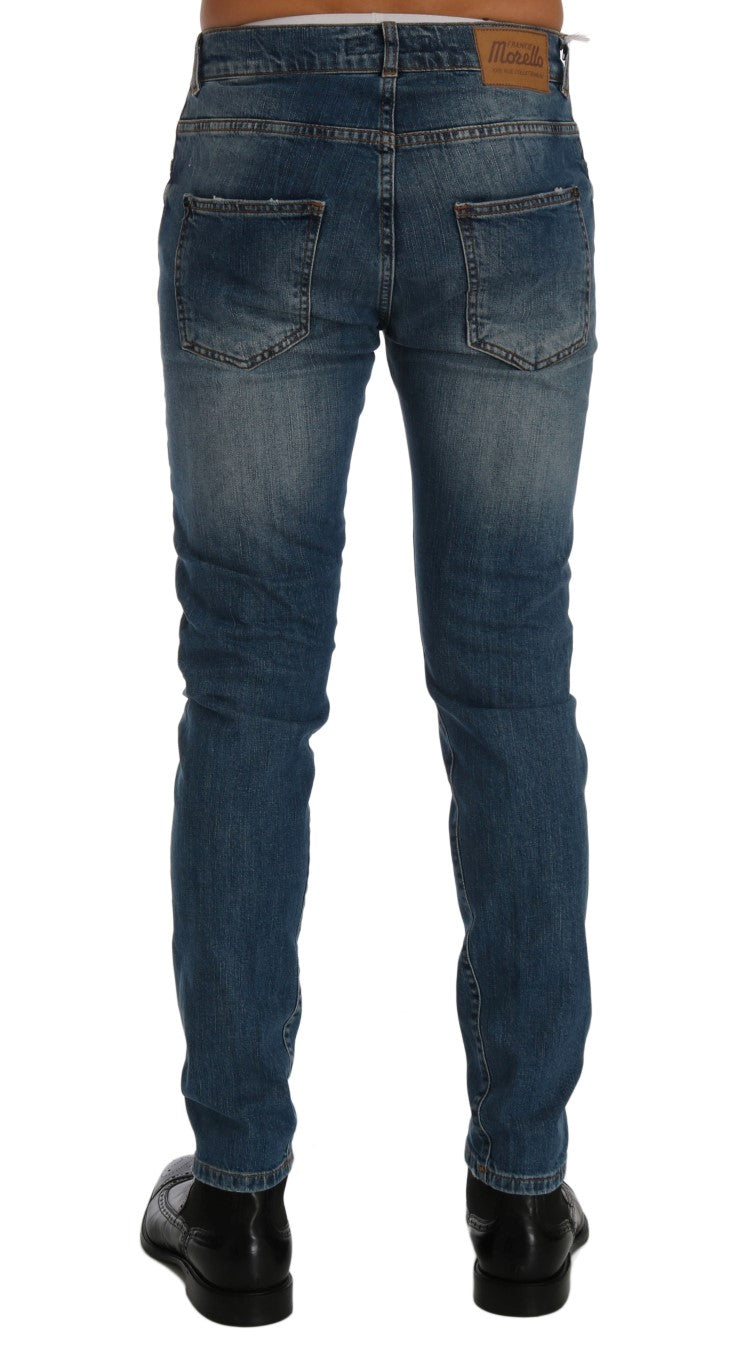 Frankie Morello Svelte Italian Denim - Jean bleu coupe slim