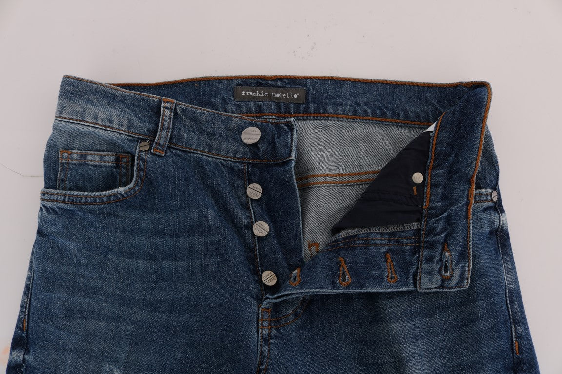 Frankie Morello Svelte Italian Denim - Jean bleu coupe slim