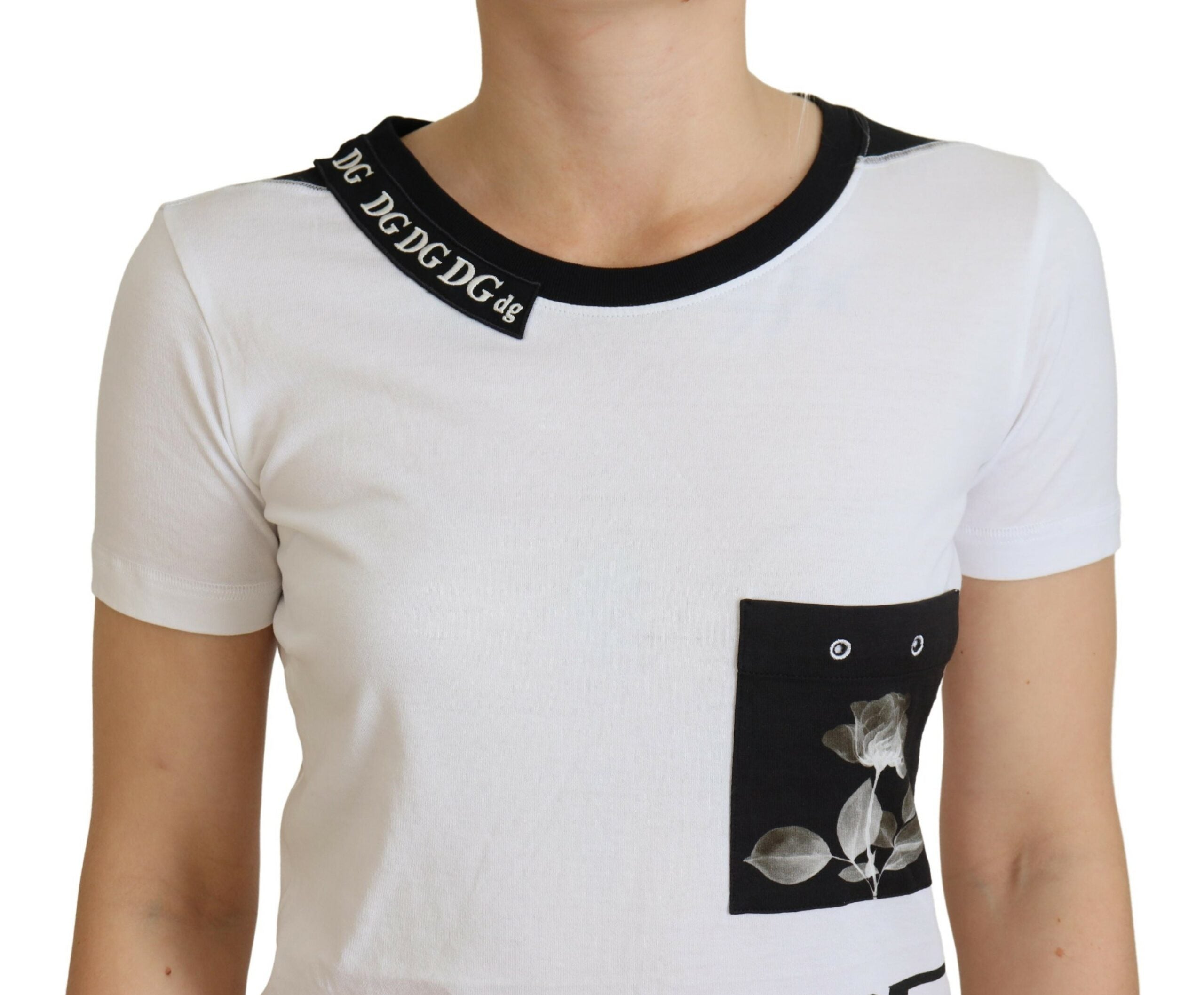 Dolce &amp; Gabbana Chic T-shirt en coton monochrome « ​​Ici et maintenant »