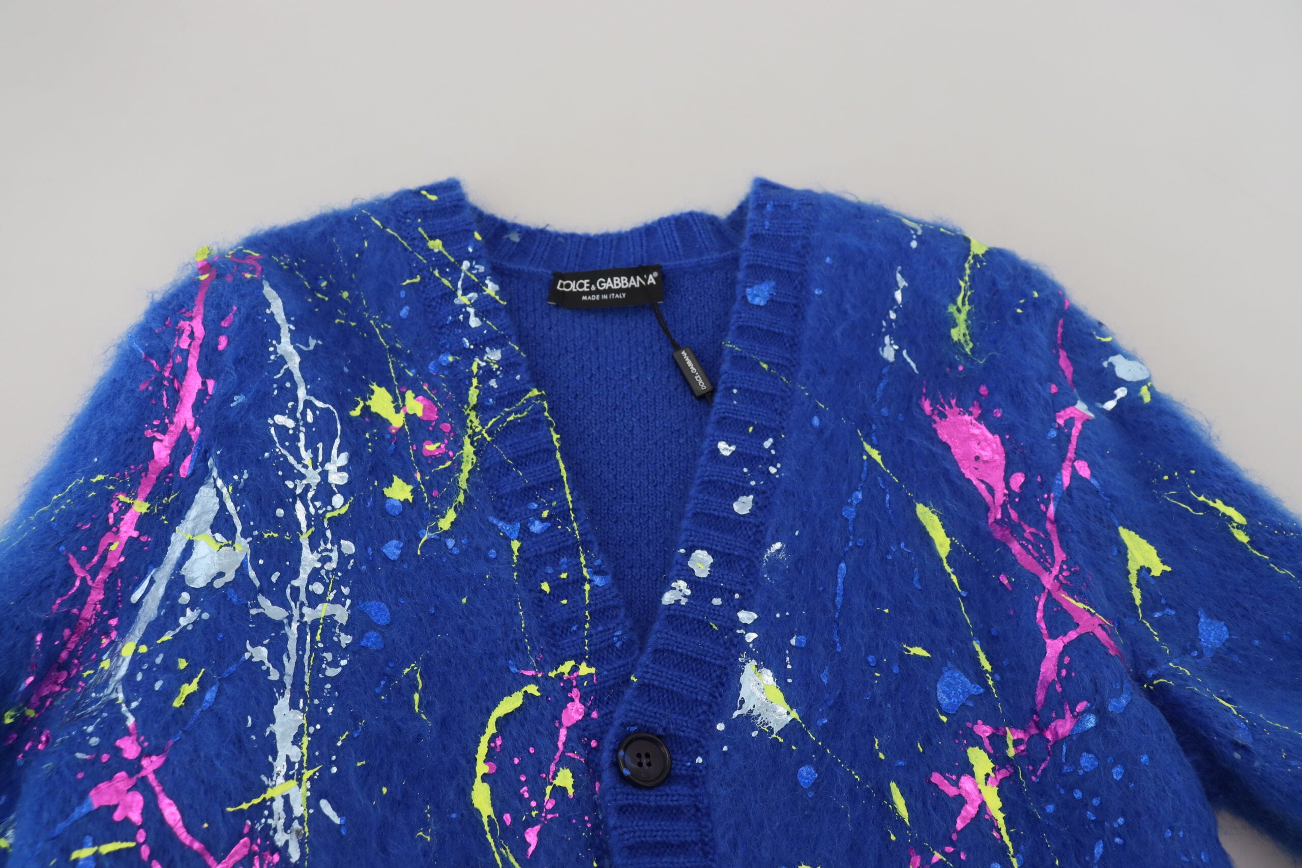 Dolce &amp; Gabbana Cardigan élégant en mohair multicolore Splash