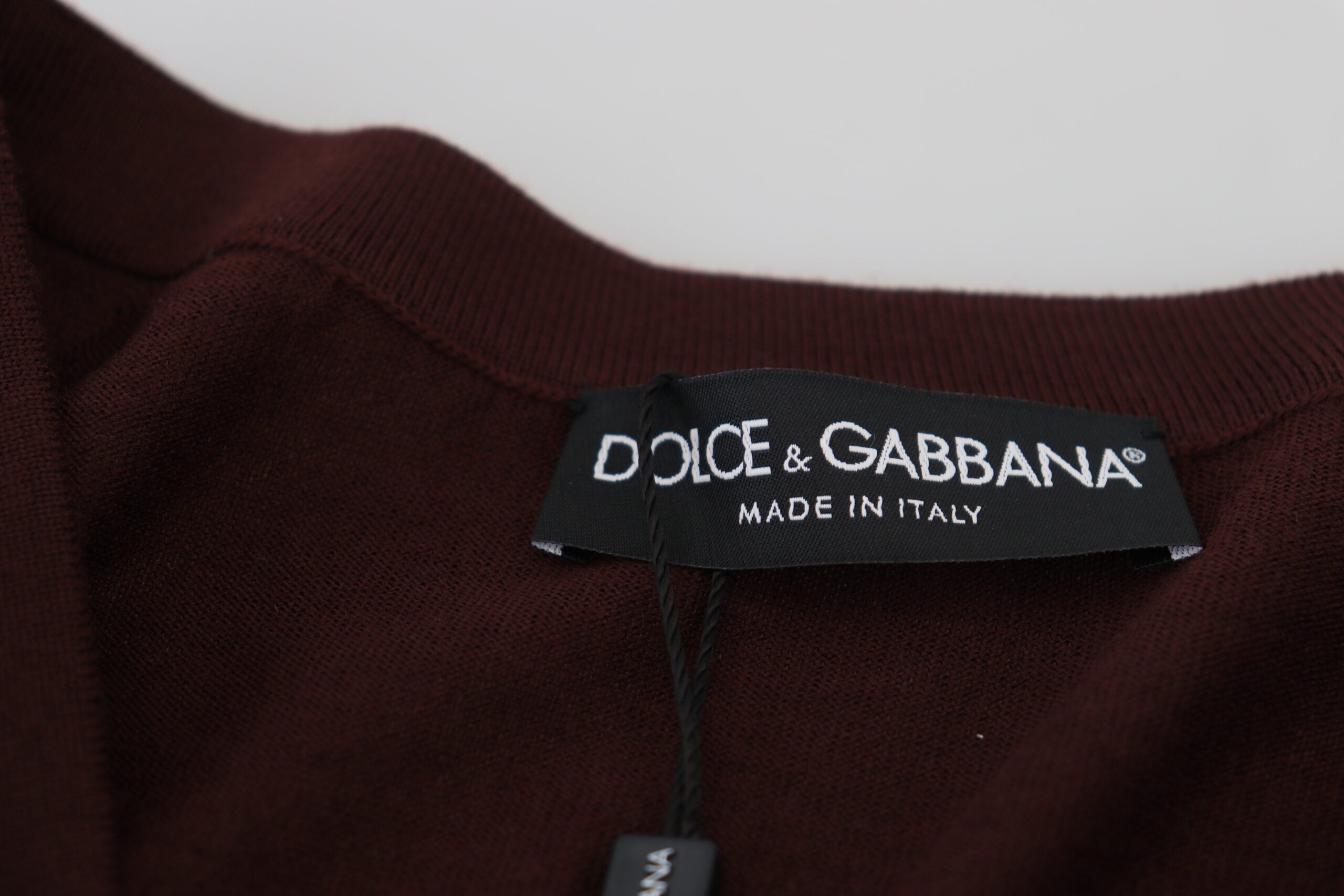 Dolce &amp; Gabbana Chic Cardigan en laine à col en V marron